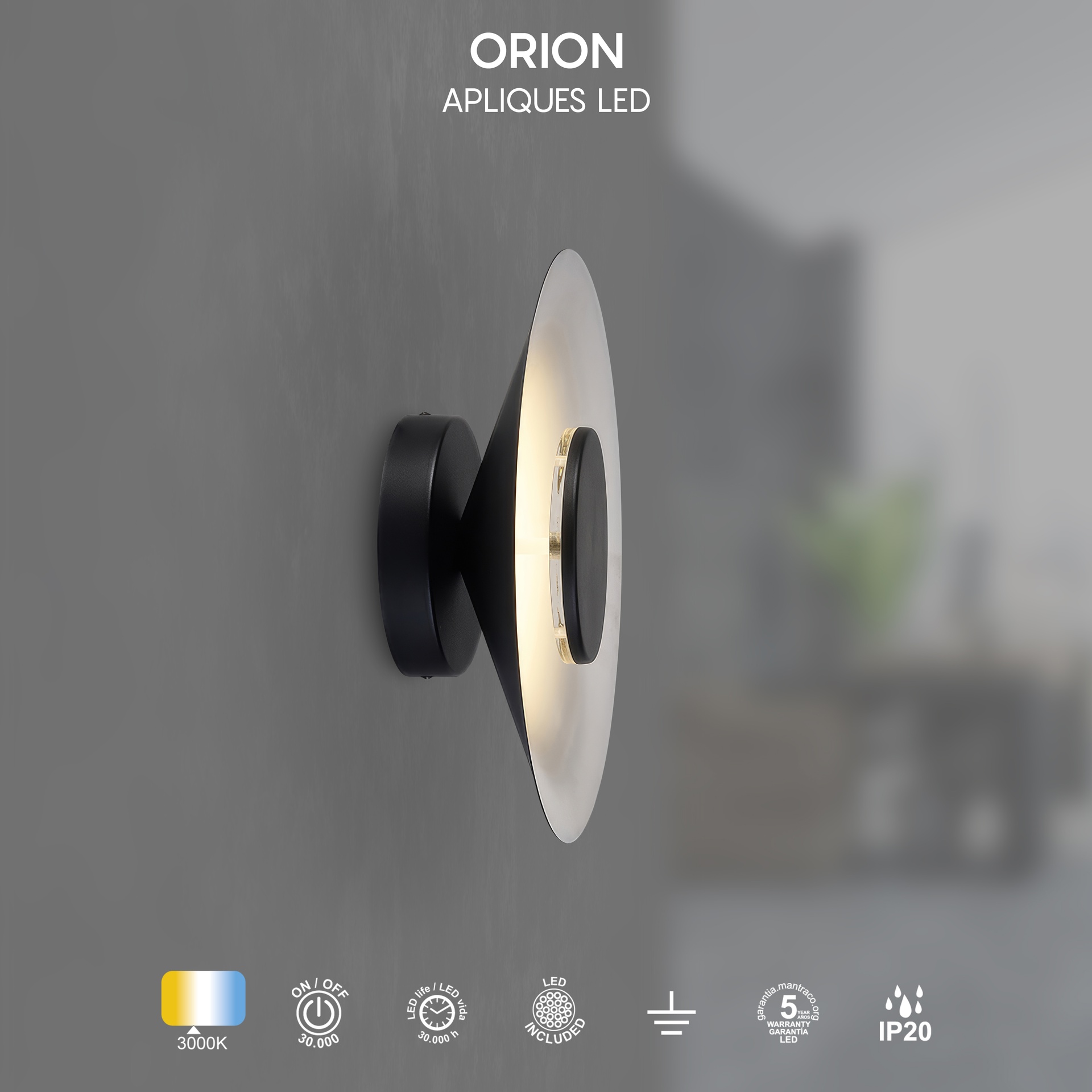 Orion · Luminarias de pared · Black