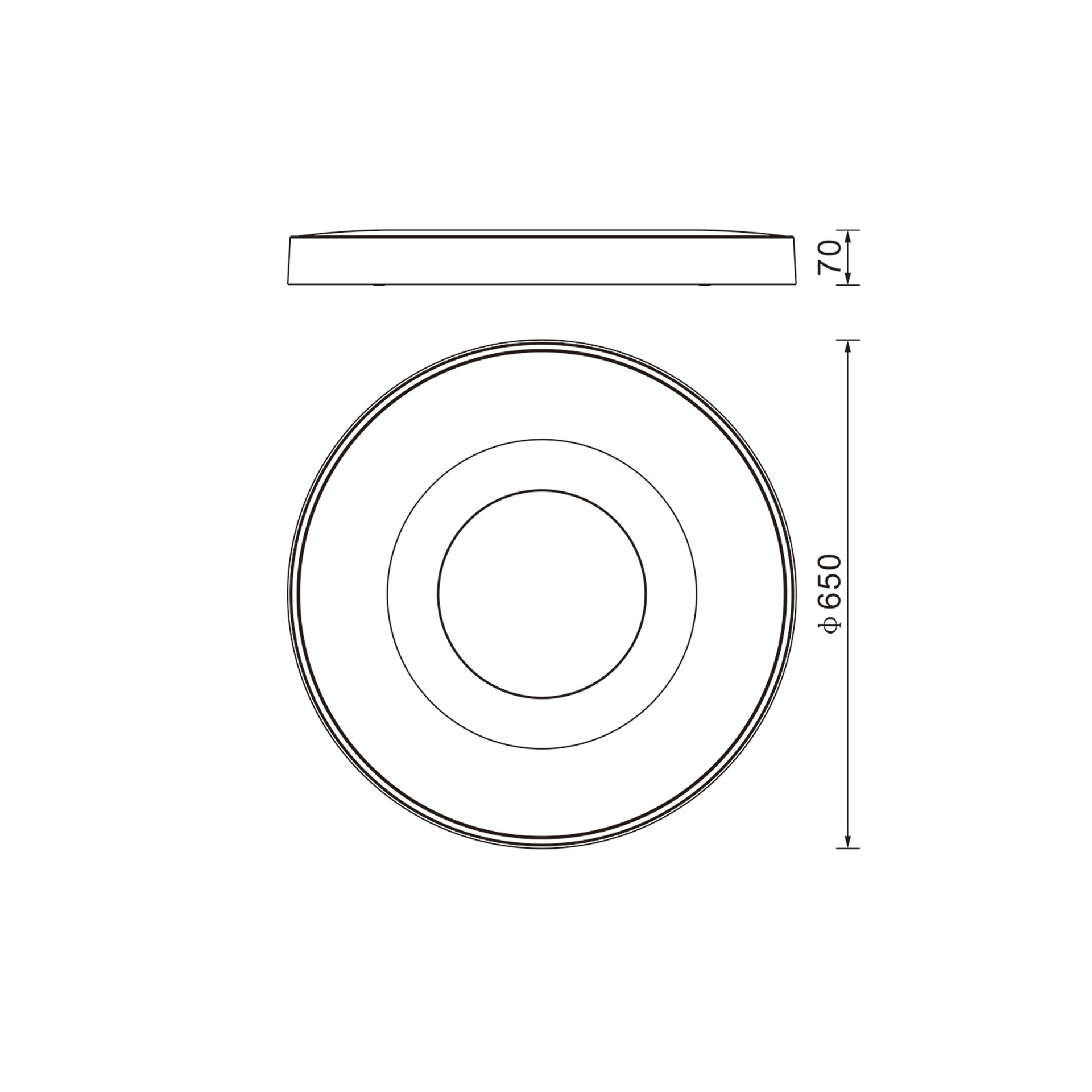 COIN * PLAFONIERA RottoNDO LED 100W - 2700-5000K - CON TELECOMANDO - NERO