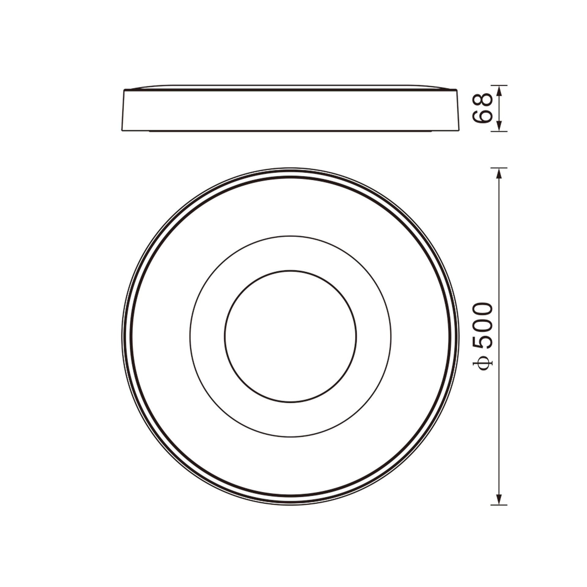 COIN * LED ROUND CEILING 80W - 2700-5000K - WITH REMOTE CONTROL - WOOD