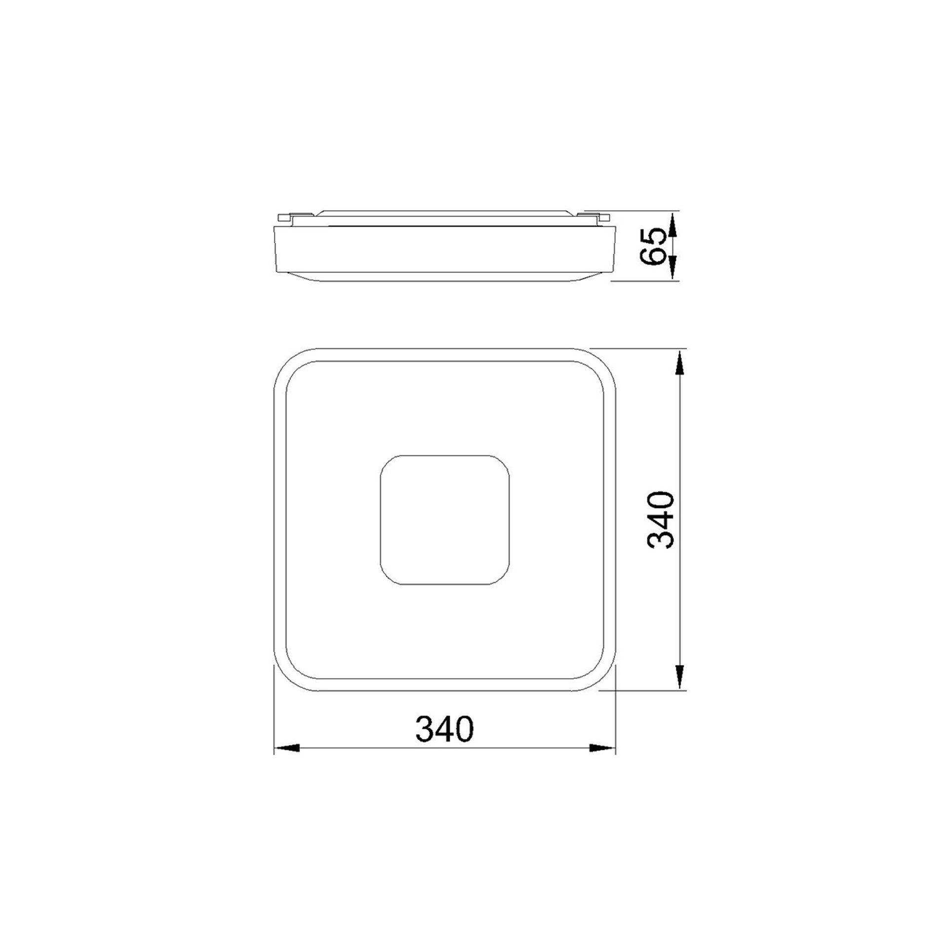 ***DES*** COIN * LED SQUARE CEILING 56W - 2700-5000K - WITH REMOTE CONTROL - WHITE