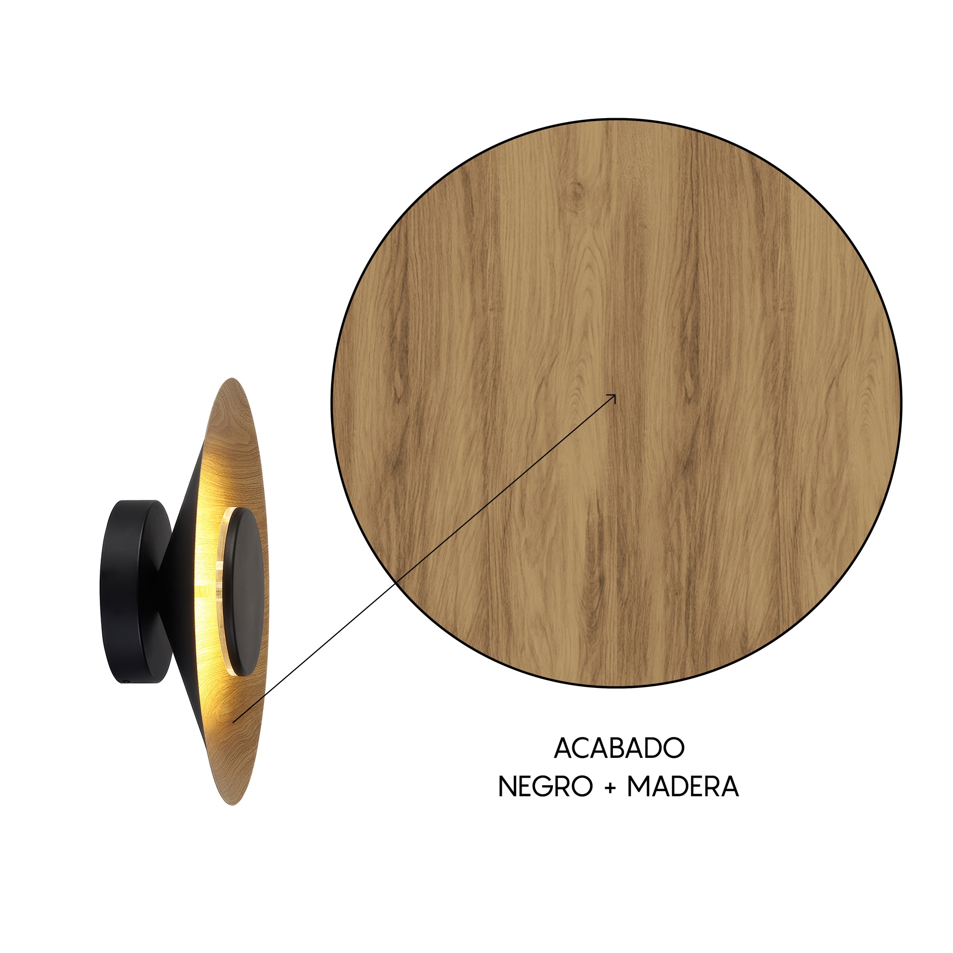 ORION * LED WALL LAMP 20W 3000K BLACK/ WOOD