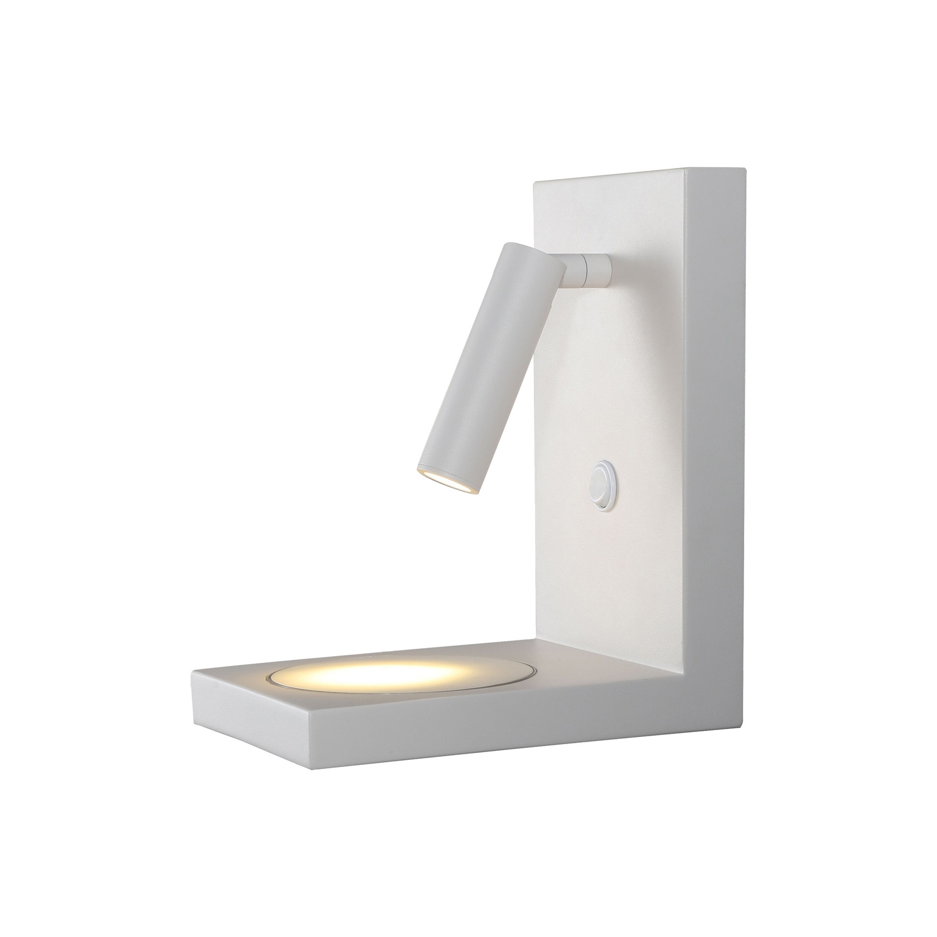 ZANZIBAR * LED WALL LAMP WHITE 3W WITH MOBILE INDUCTION CHARGER 