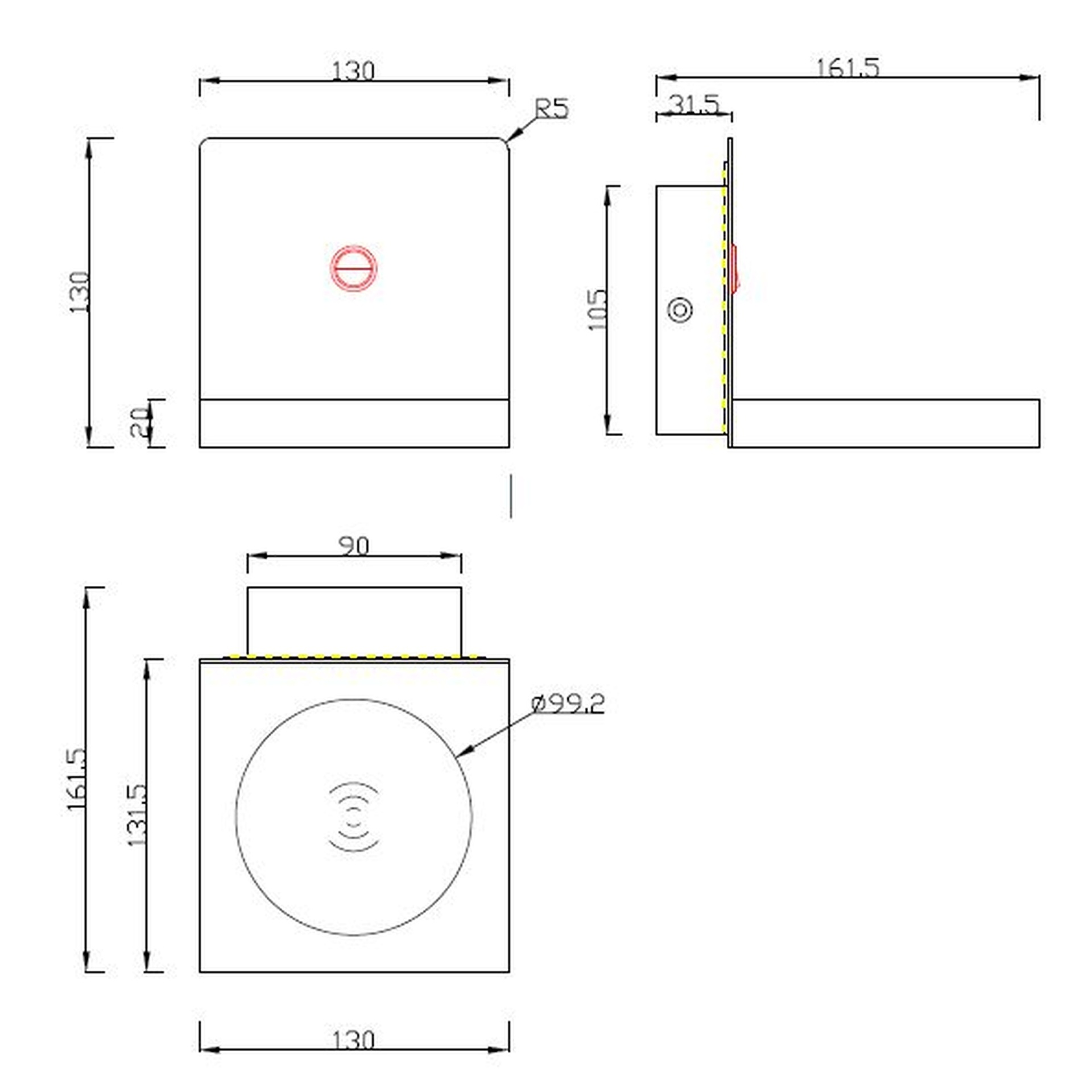 ZANZIBAR * APPLIQUE LED BIANCO 3000k 3W CON CARICATORE MOVIL INDUCCION
