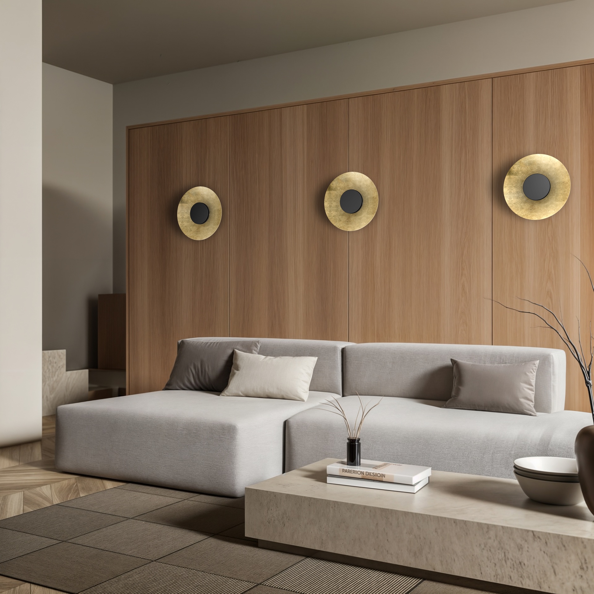 ORION * APPLIQUE LED 20W 3000K NERO / PAN DE ORO
