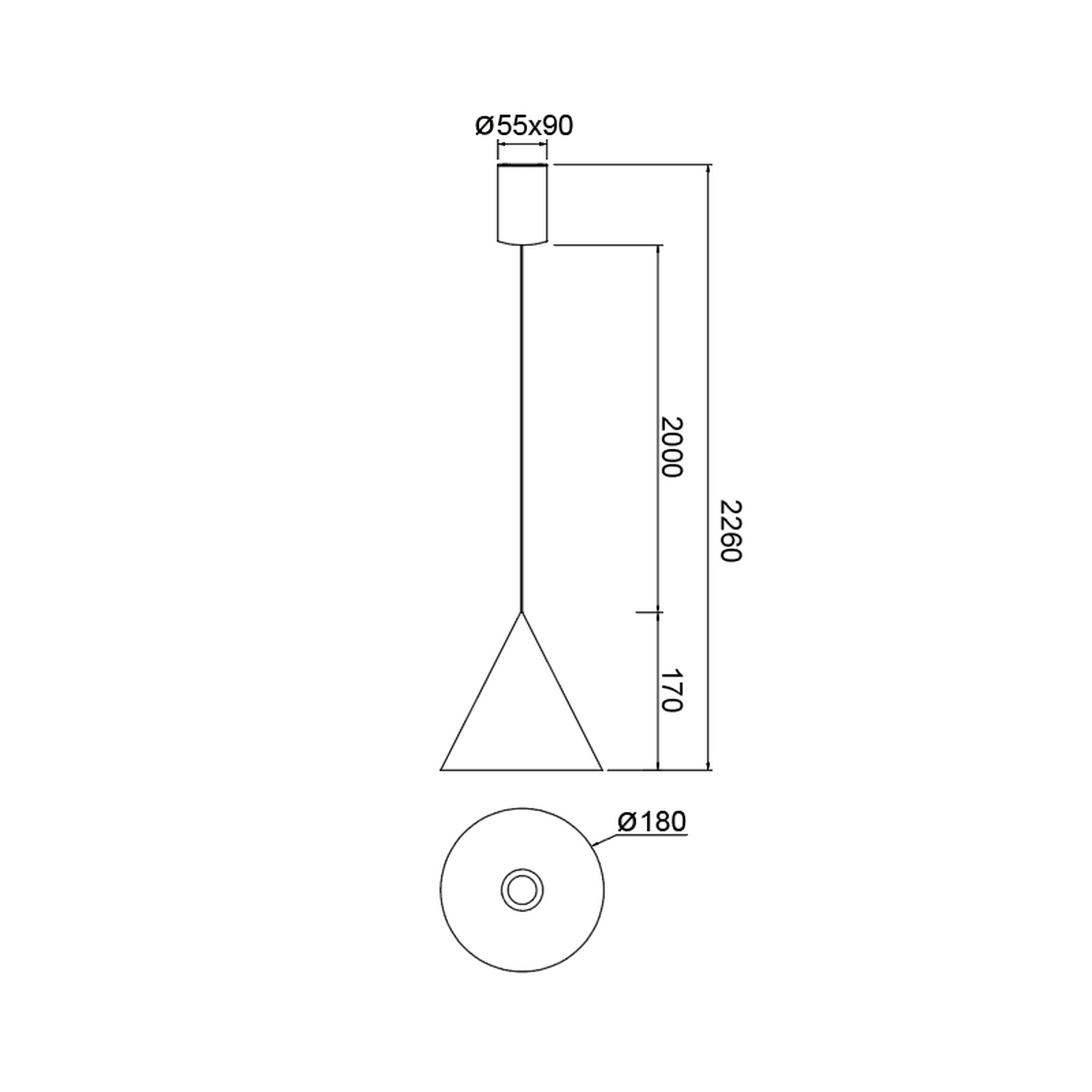 CONO * LED Pendant LED 10W - Leather - 18 CM - Dimmable TRIAC