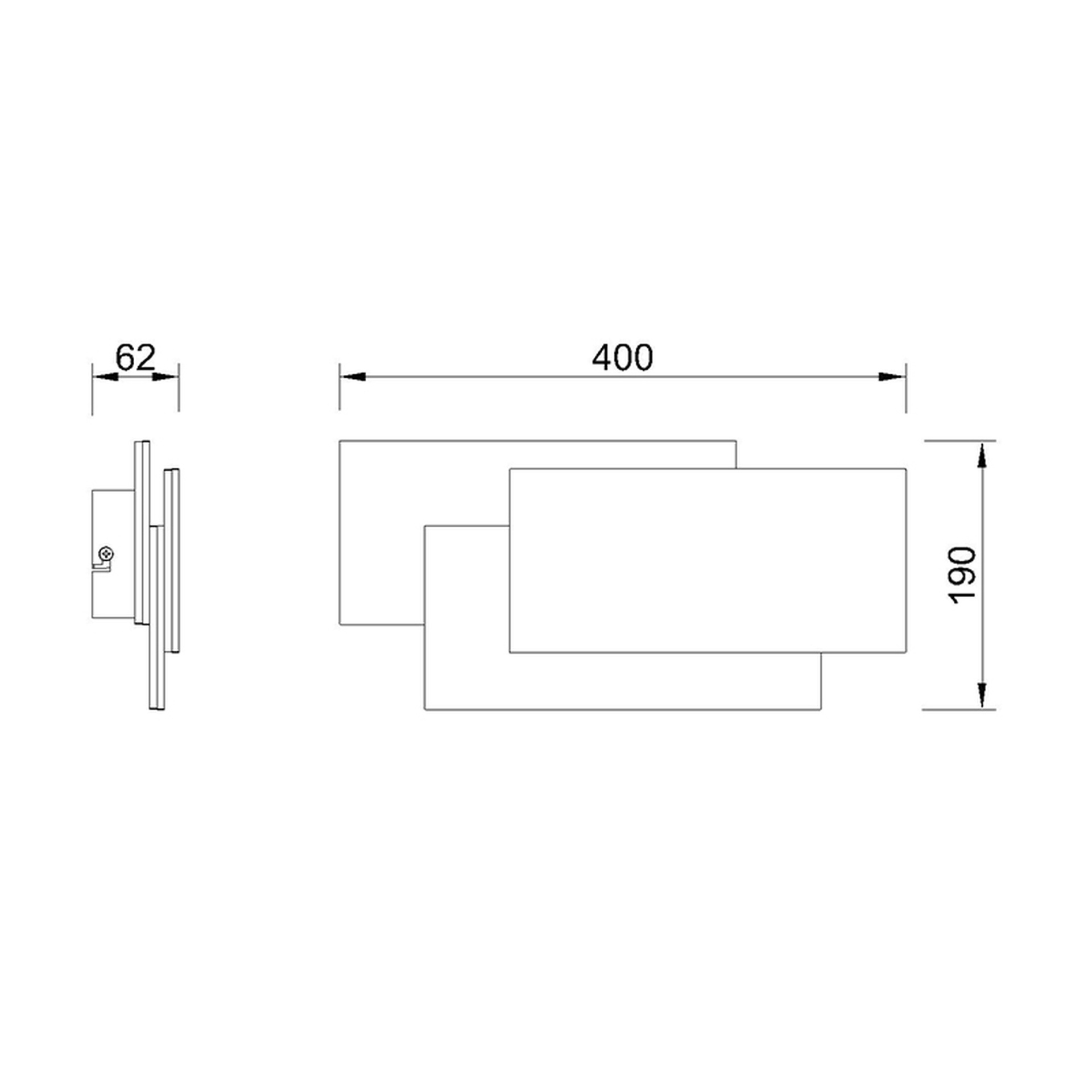 TAHITI XL * APPLIQUE GRANDE LED QUADRATOS 36W - NERO - 3000K