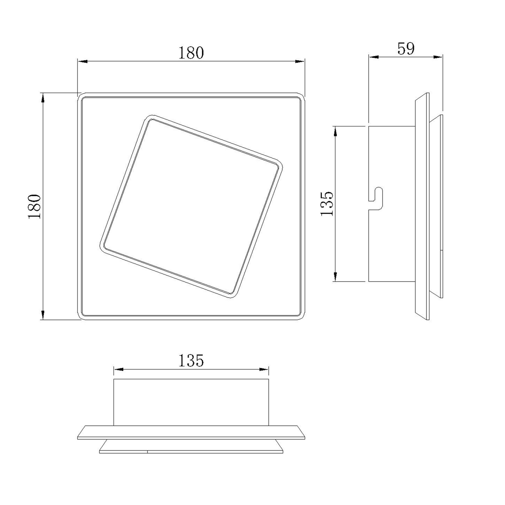 DAKLA * APPLIQUE QUADRATO LED 12W BIANCO