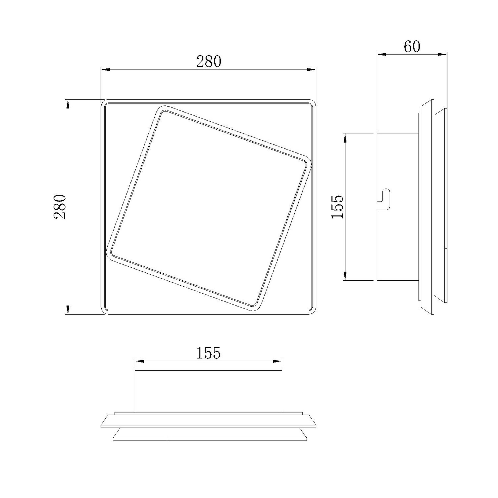 DAKLA * SQUARE WALL LAMP LED 18W WHITE
