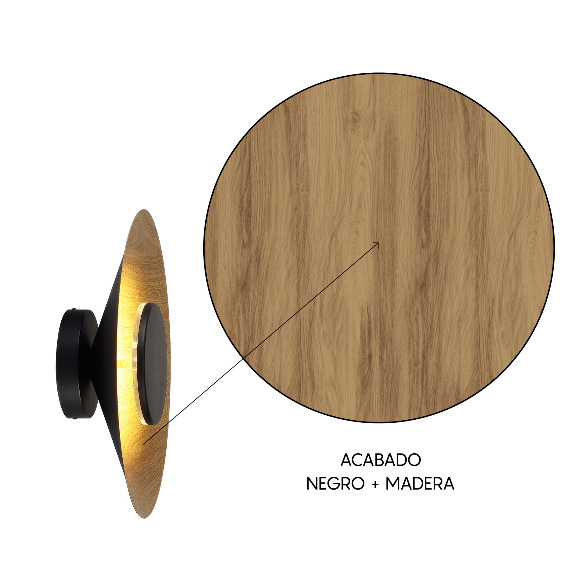 ORION * LED WALL LAMP 24W 3000K BLACK/ WOOD