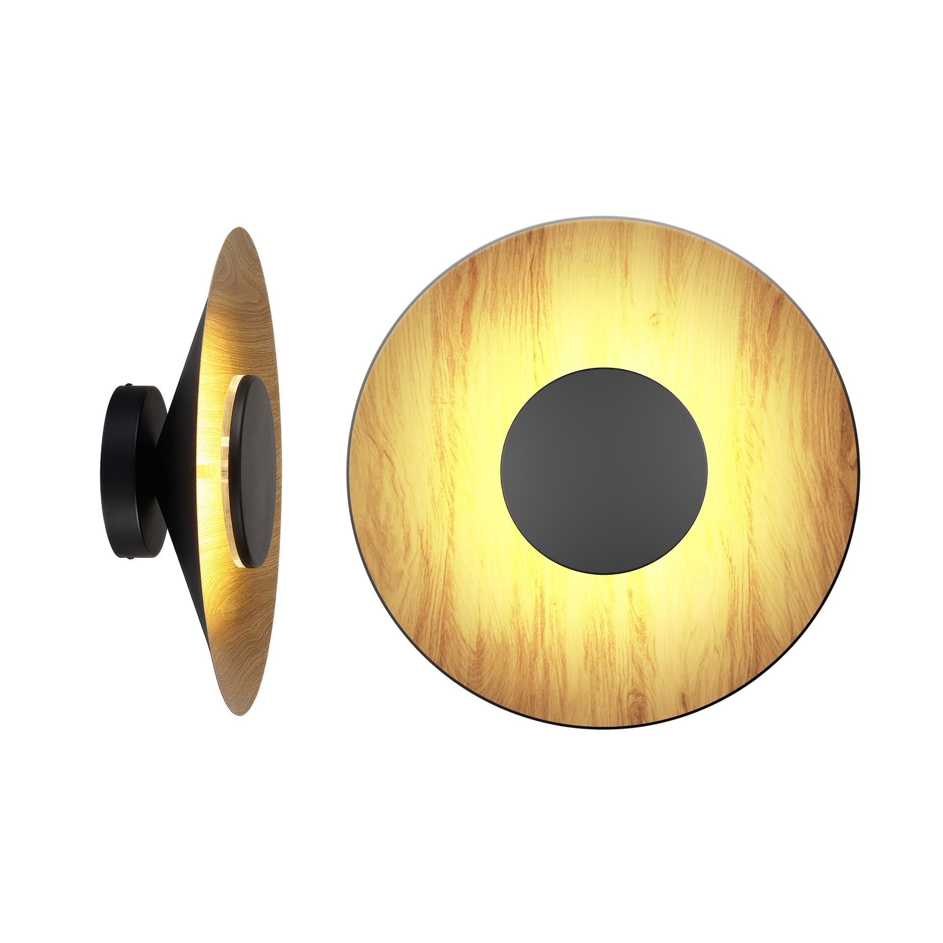 ORION * LED WALL LAMP 24W 3000K BLACK/ WOOD