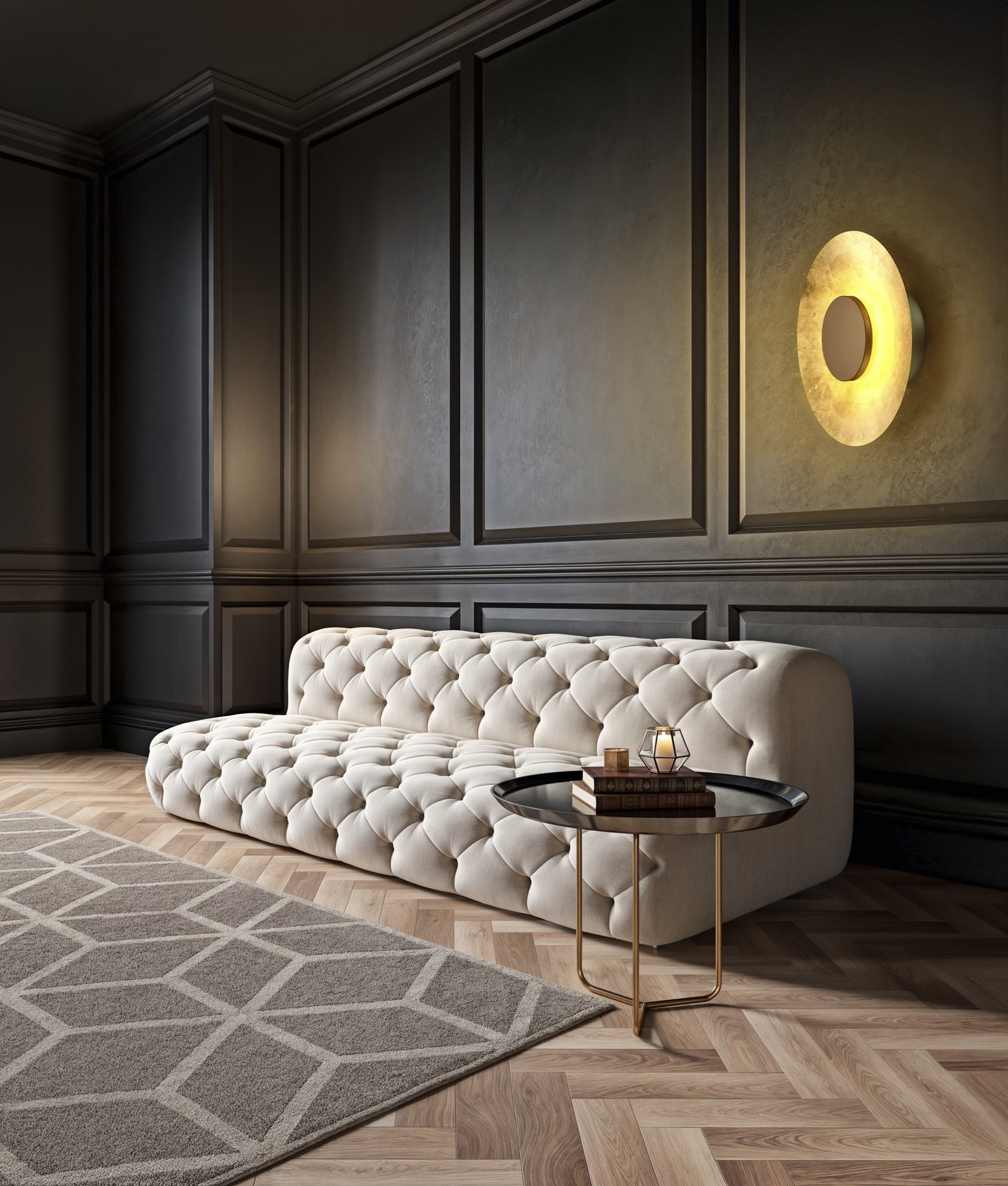 ORION * LED WALL LAMP 24W 3000K BLACK / PAN DE GOLD