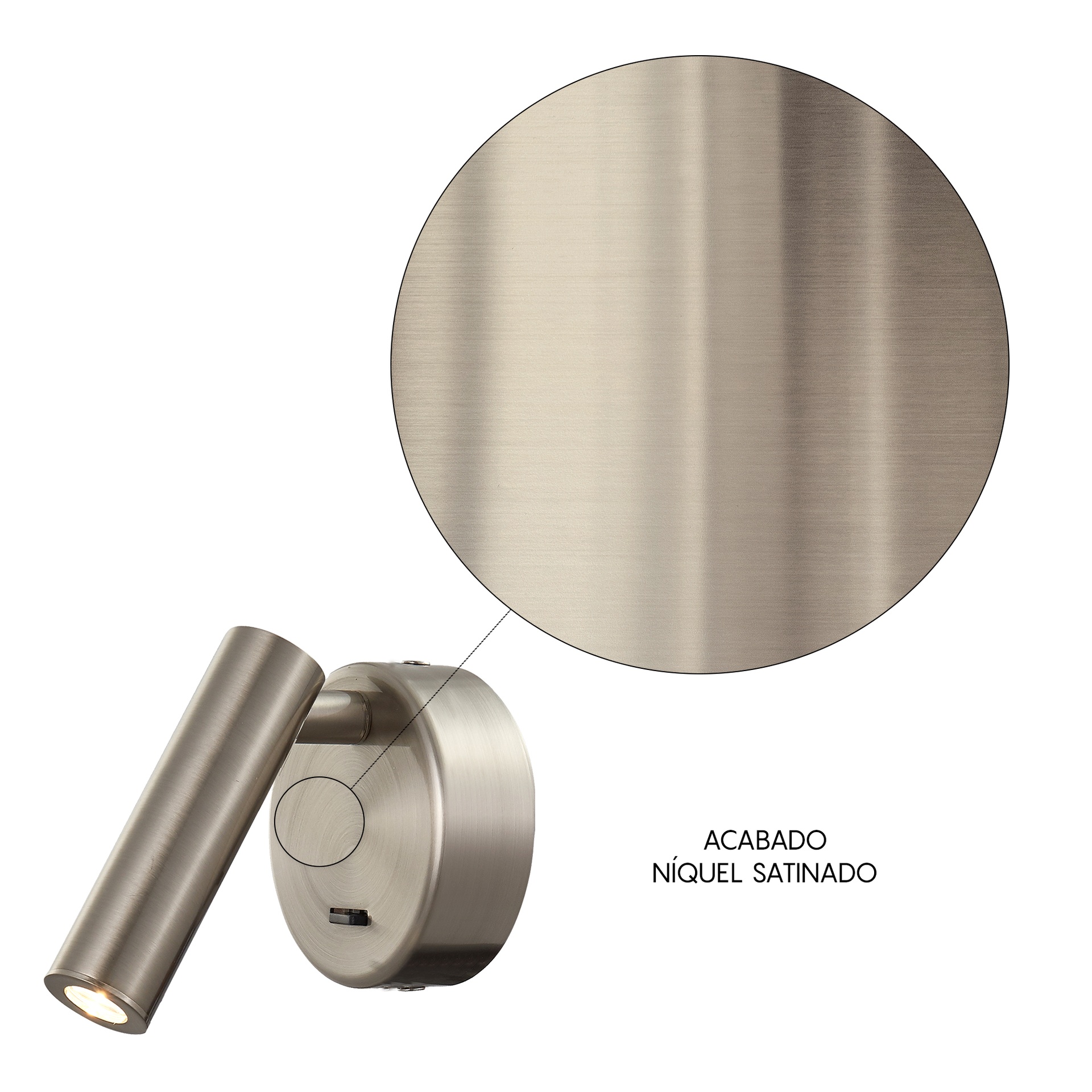 PREA * APPLIQUE NICHEL SATINATO ATO LETTORE LED 3W 3000K