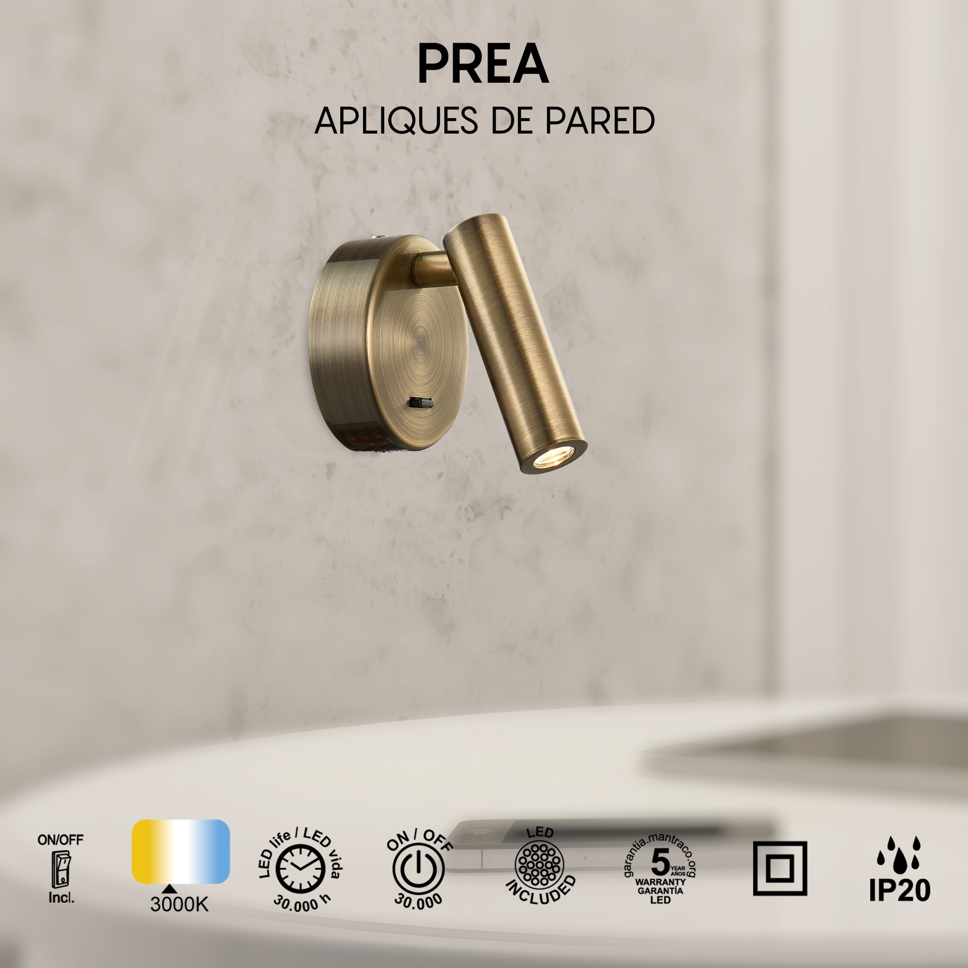 Prea · Luminarias de pared · Cuero