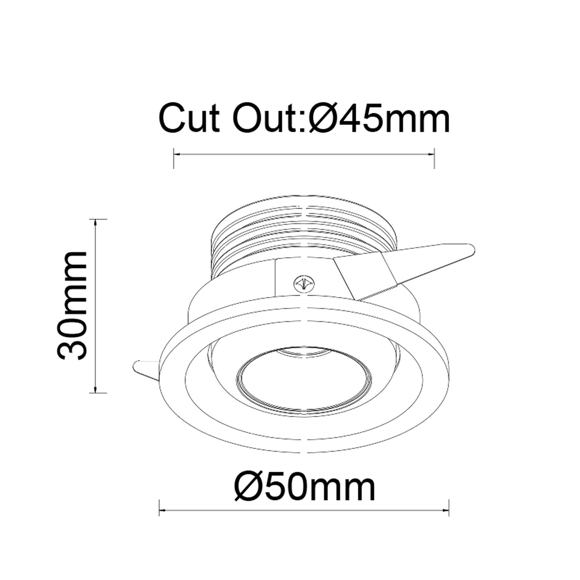 NEPTUNO * MINI RECESSED BASC. 3W 3000K WHITE