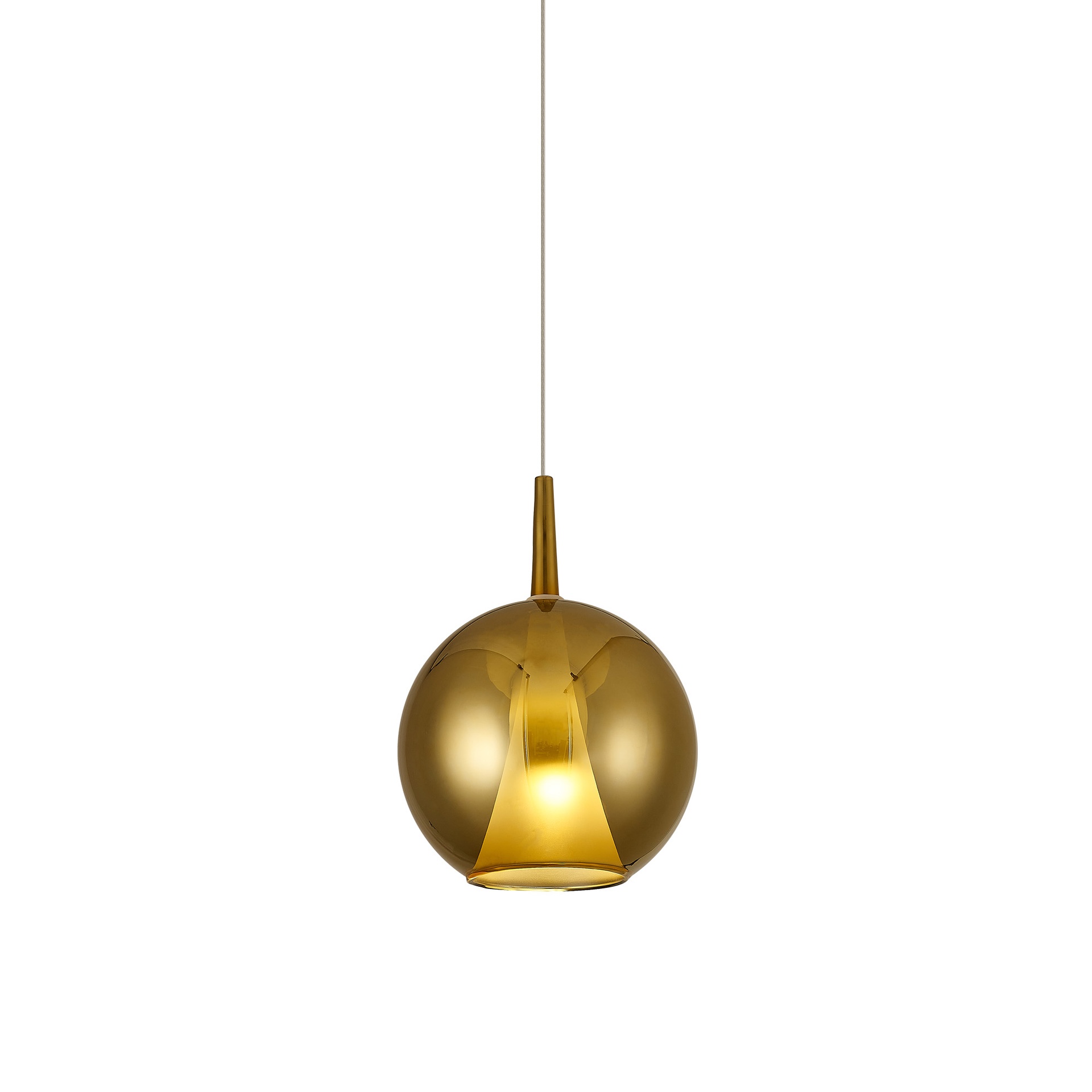 ELSA * SUSPENSION BOULE DE VERRE - E27 - OR + OPALE (SANS SOCLE)