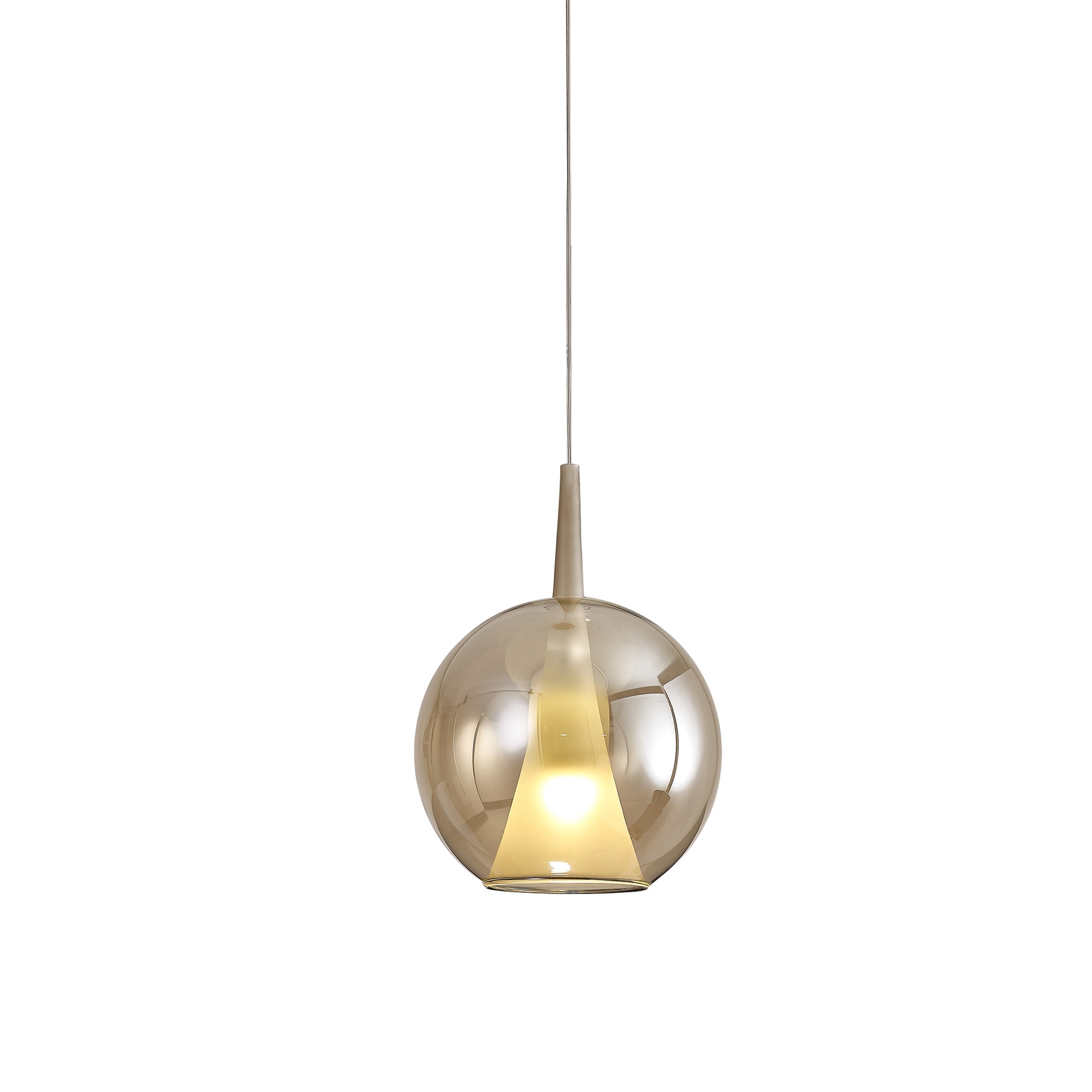 ELSA * PENDANT BALL GLASS - E27 - BRONCE + OPAL ( WITHOUT BASE) 