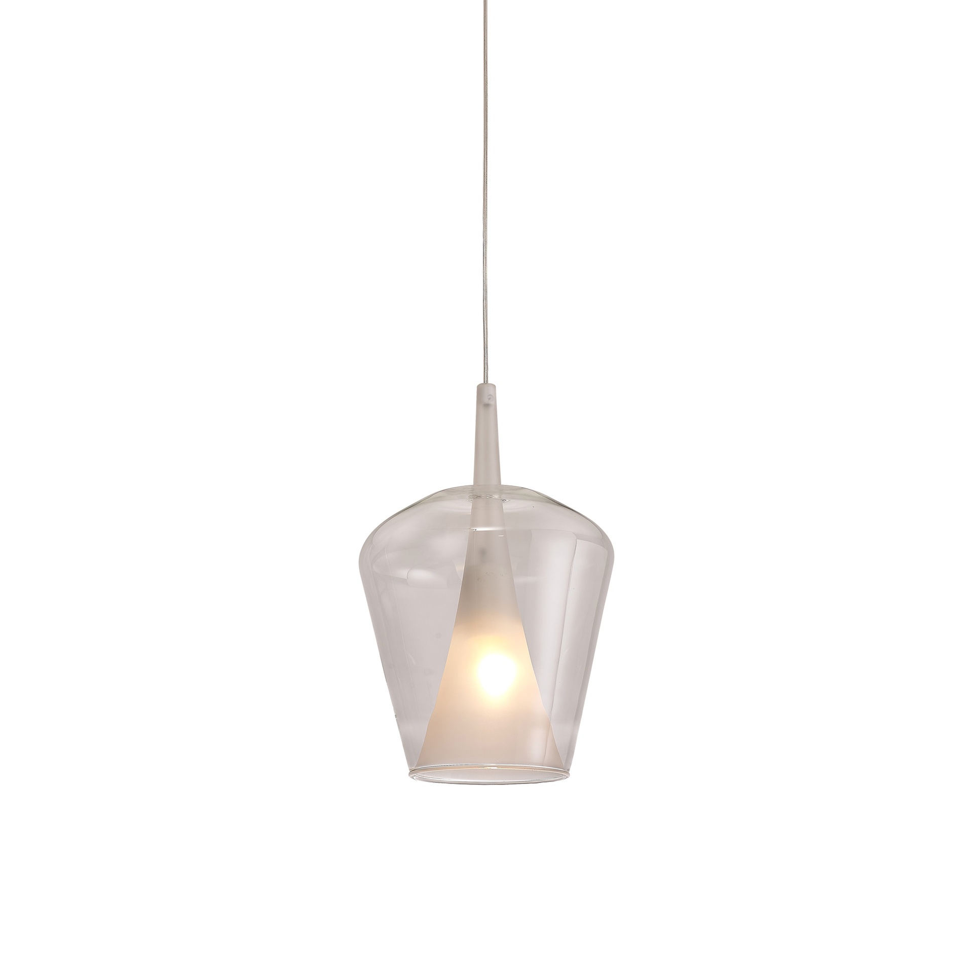 ELSA * PENDANT BELL GLASS - E27 - TRANSPARENT + OPAL (WITHOUT BASE