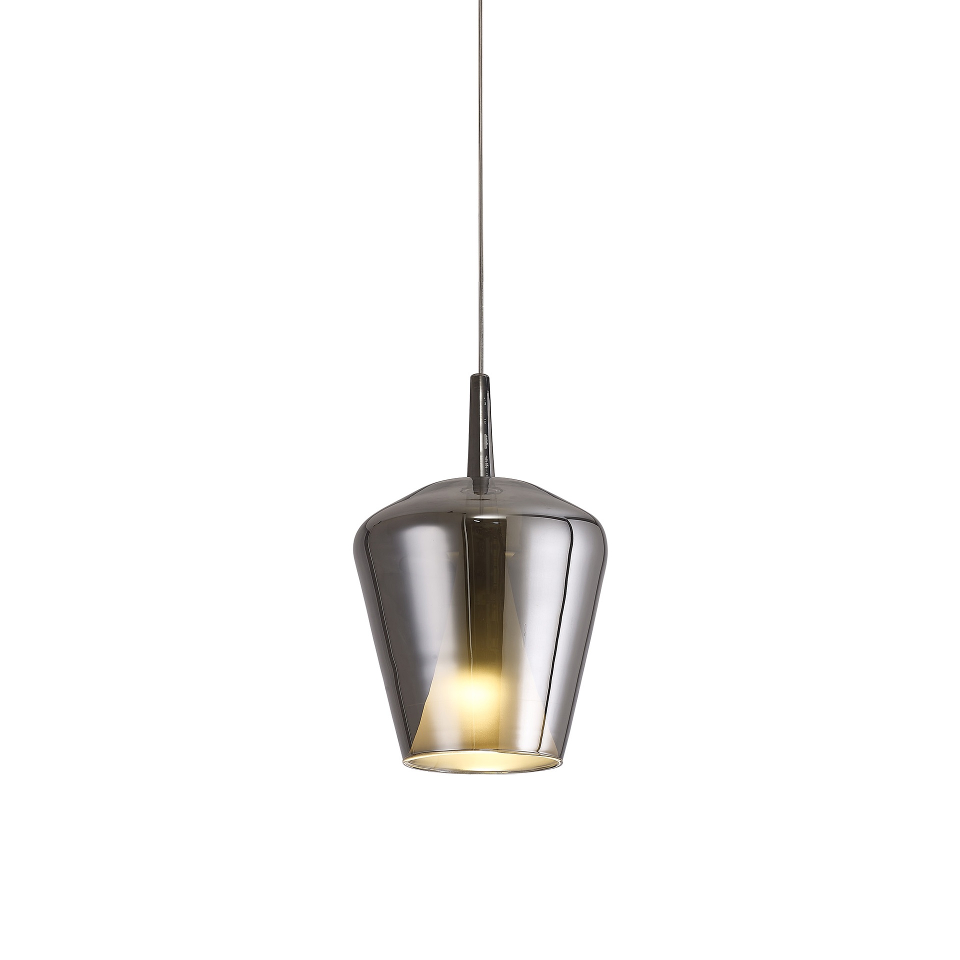 ELSA * PENDANT BELL GLASS - E27 - CHROME + OPAL (WITHOUT BASE) 