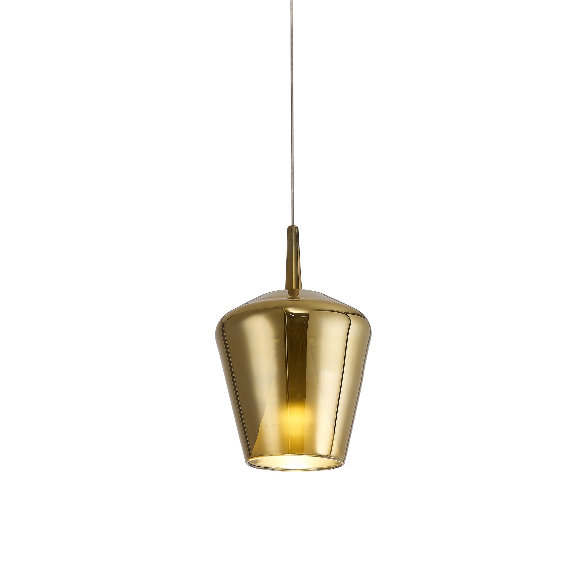 ELSA * SOSPESO CRISTALLO CAMPANA - E27 - ORO + OPALE ( SENZA BASE)