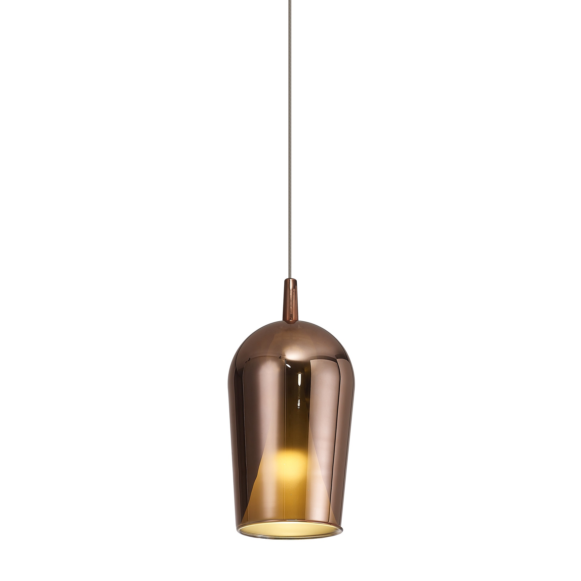 ELSA * PENDANT CUP GLASS - E27 - COPPER + OPAL ( WITHOUT BASE) 