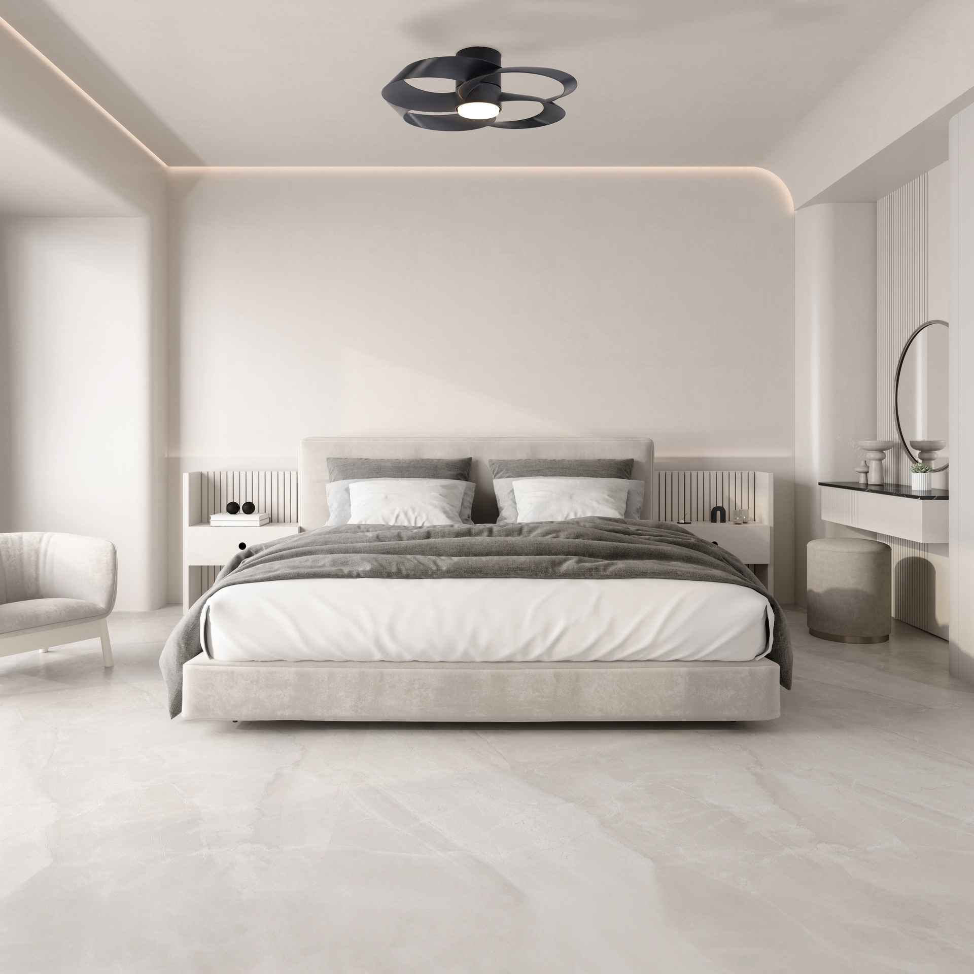 Rose · Ventilador de aspas con luz · Black