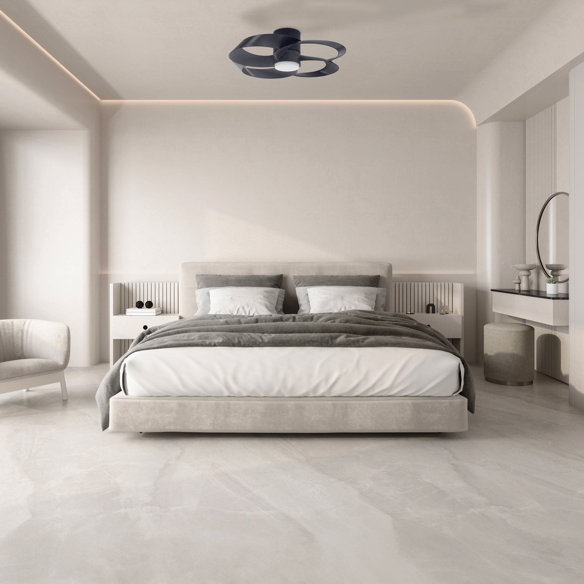 Rose · Ventilador de aspas con luz · Black