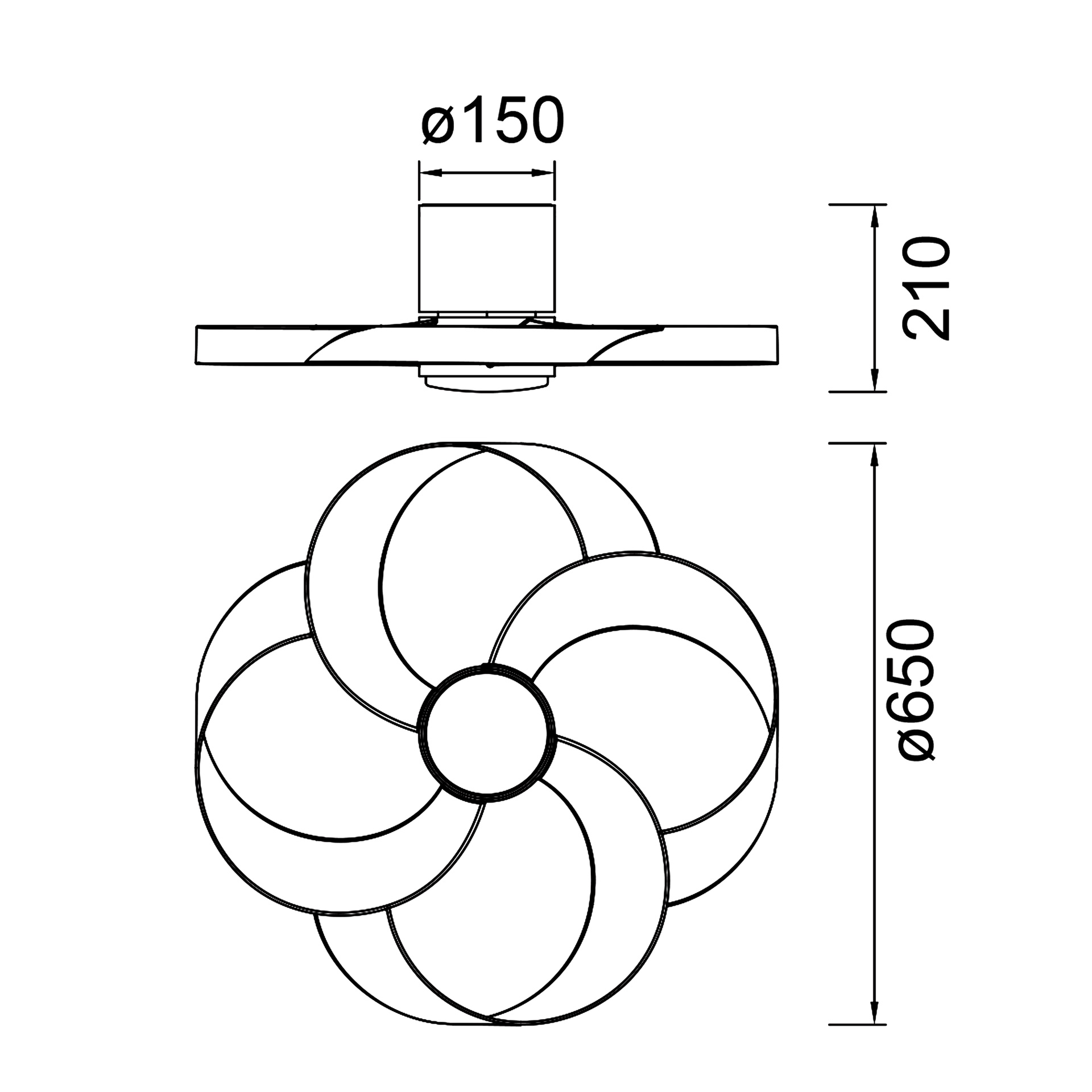 Rose · Ventilador de aspas con luz · Black