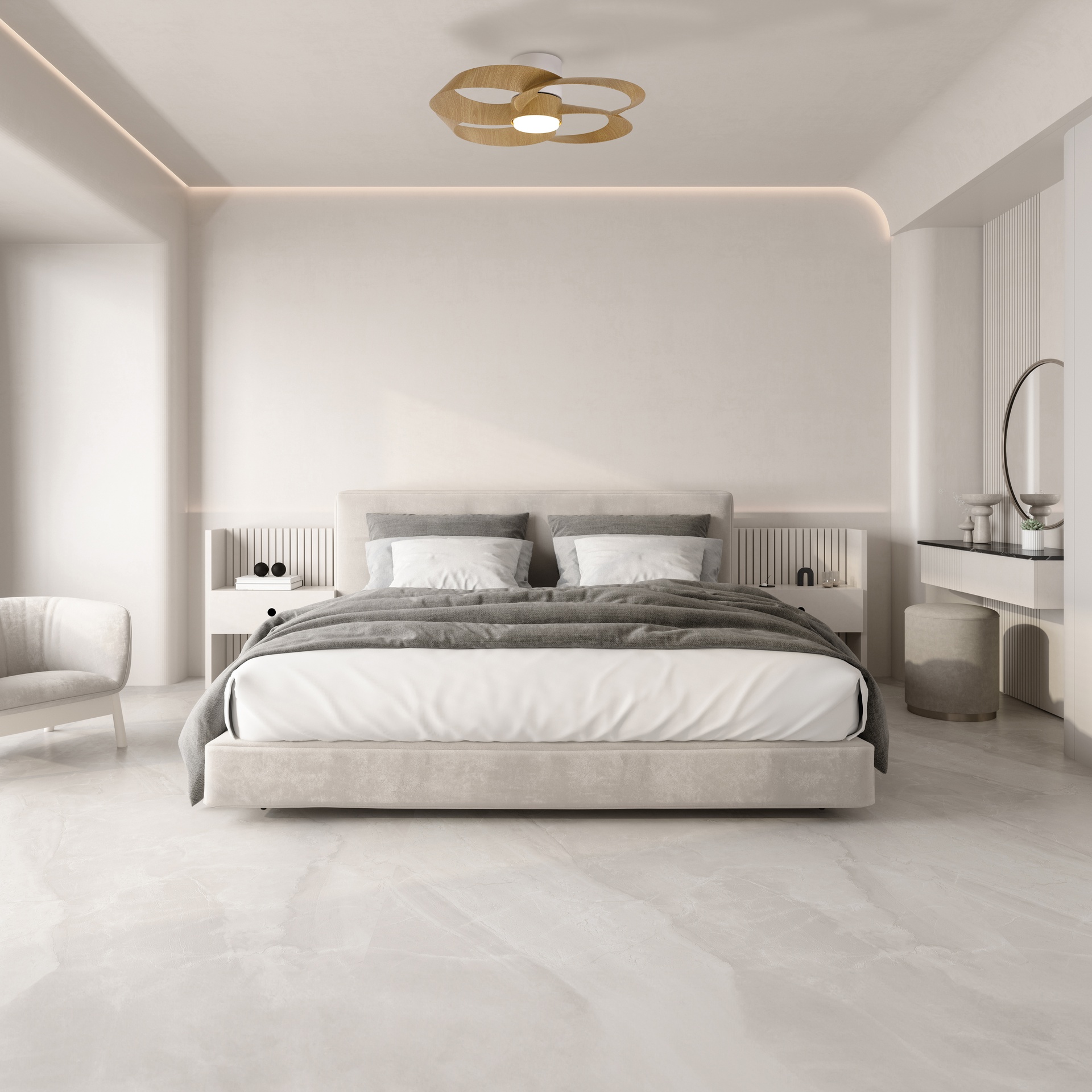 ROSE* PLAFÓN / VENTILADOR - BLANCO+MADERA