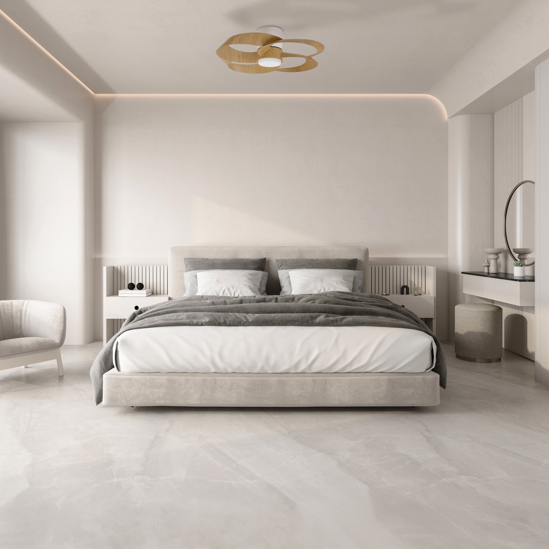 ROSE* PLAFÓN / VENTILADOR - BLANCO+MADERA