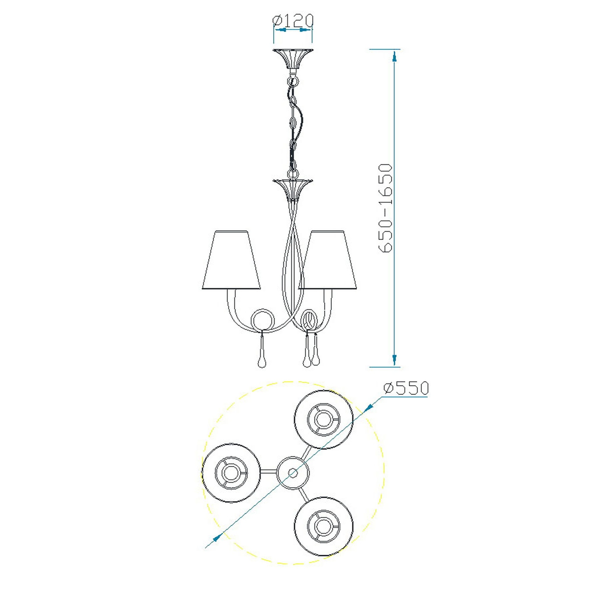 Paola · Luminaires de plafond · Peinture dorée