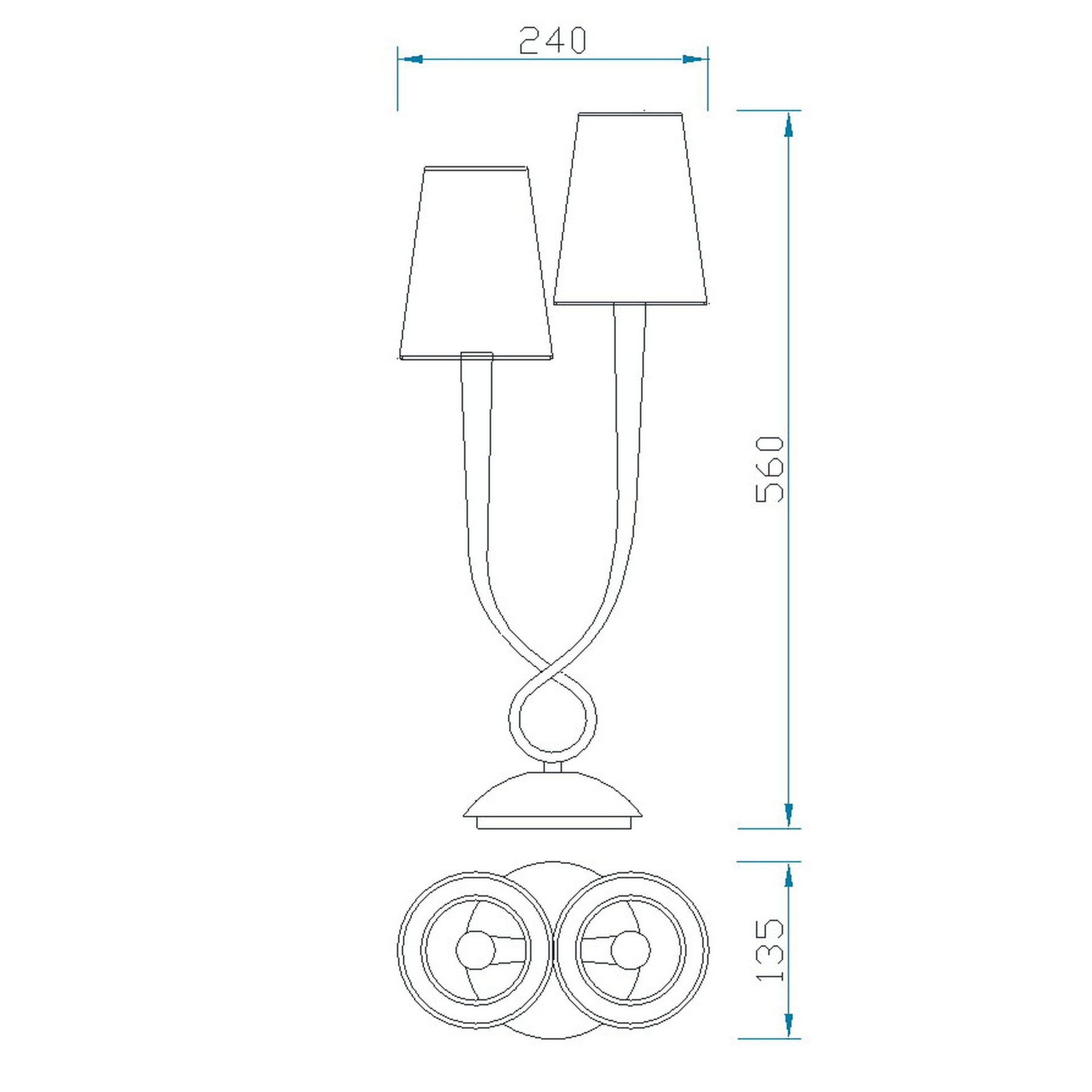 PAOLA*GOLD* TABLE LAMP 2L