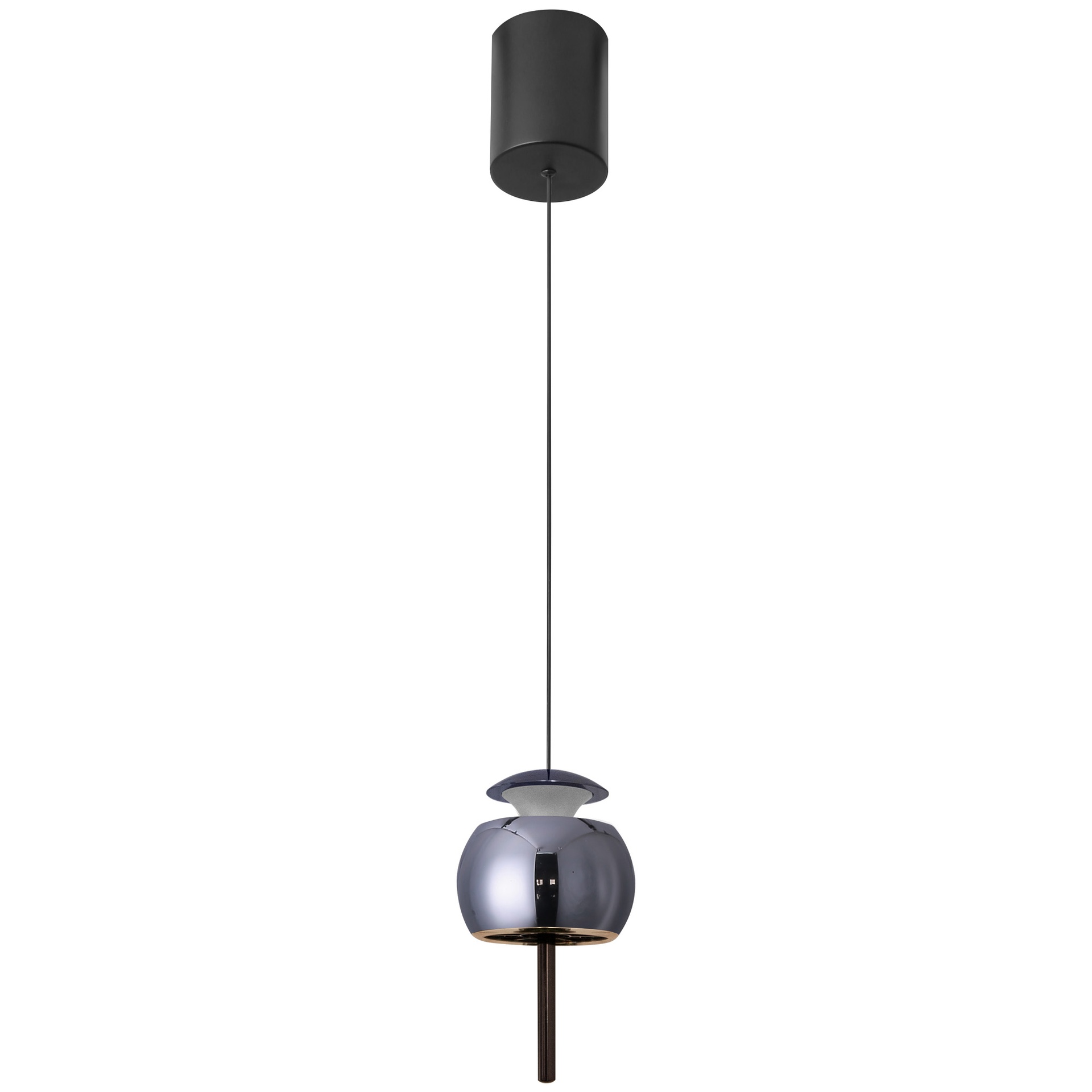 ROLLER * LED PENDANT 1L - BLACK CHROME