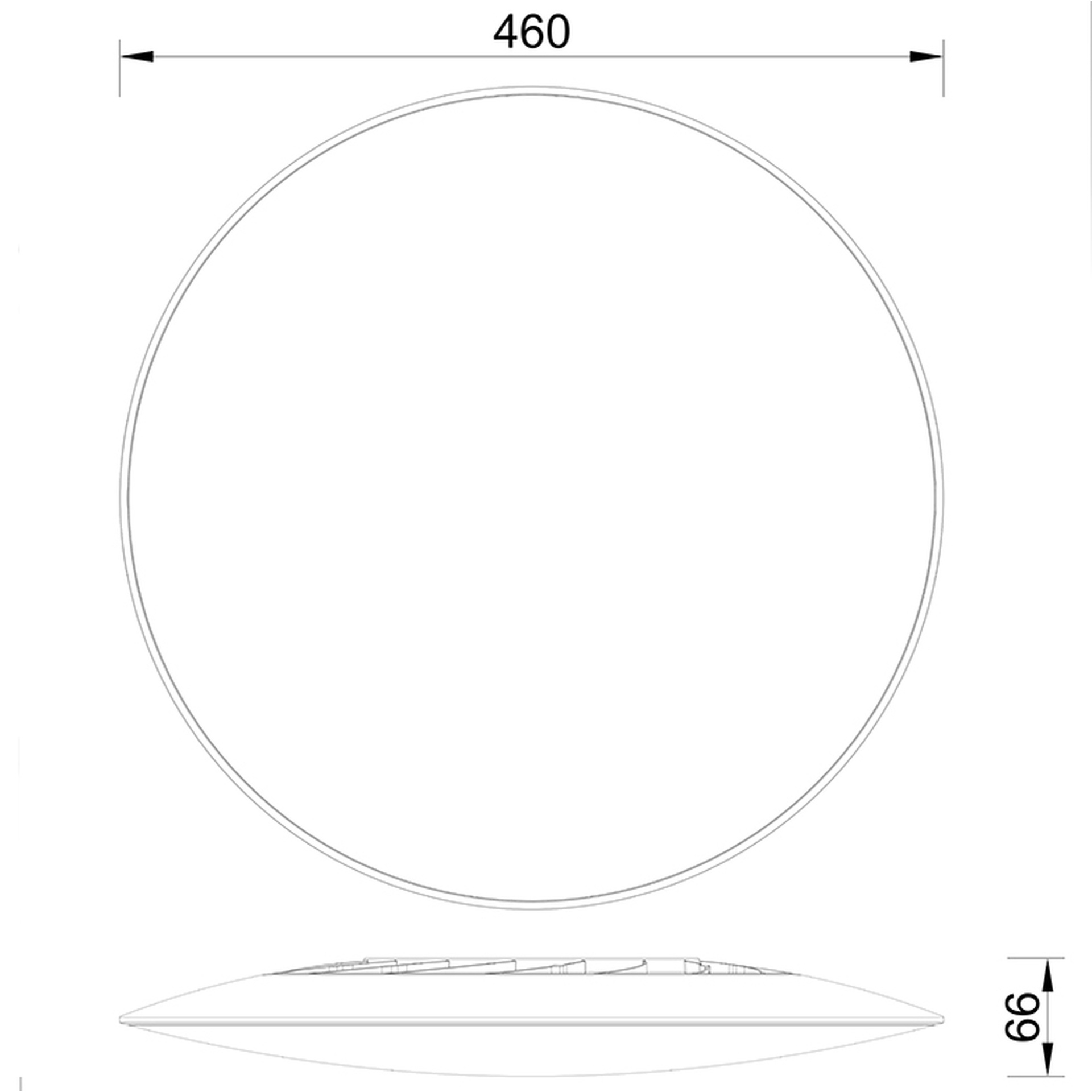 SLIM * PLAFONIERA LED 46 CM - 3000K - BIANCO