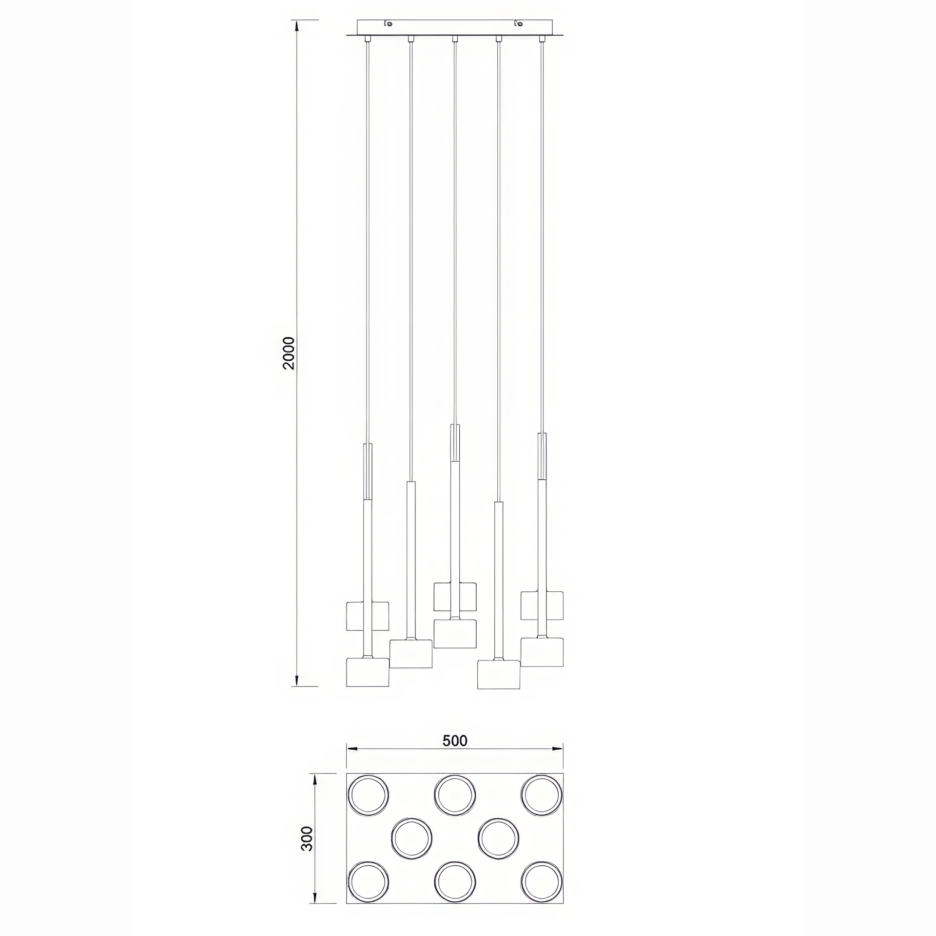 TONIC * PENDANT 8L RECTANGULAR - GX53 - MULTICOLOR