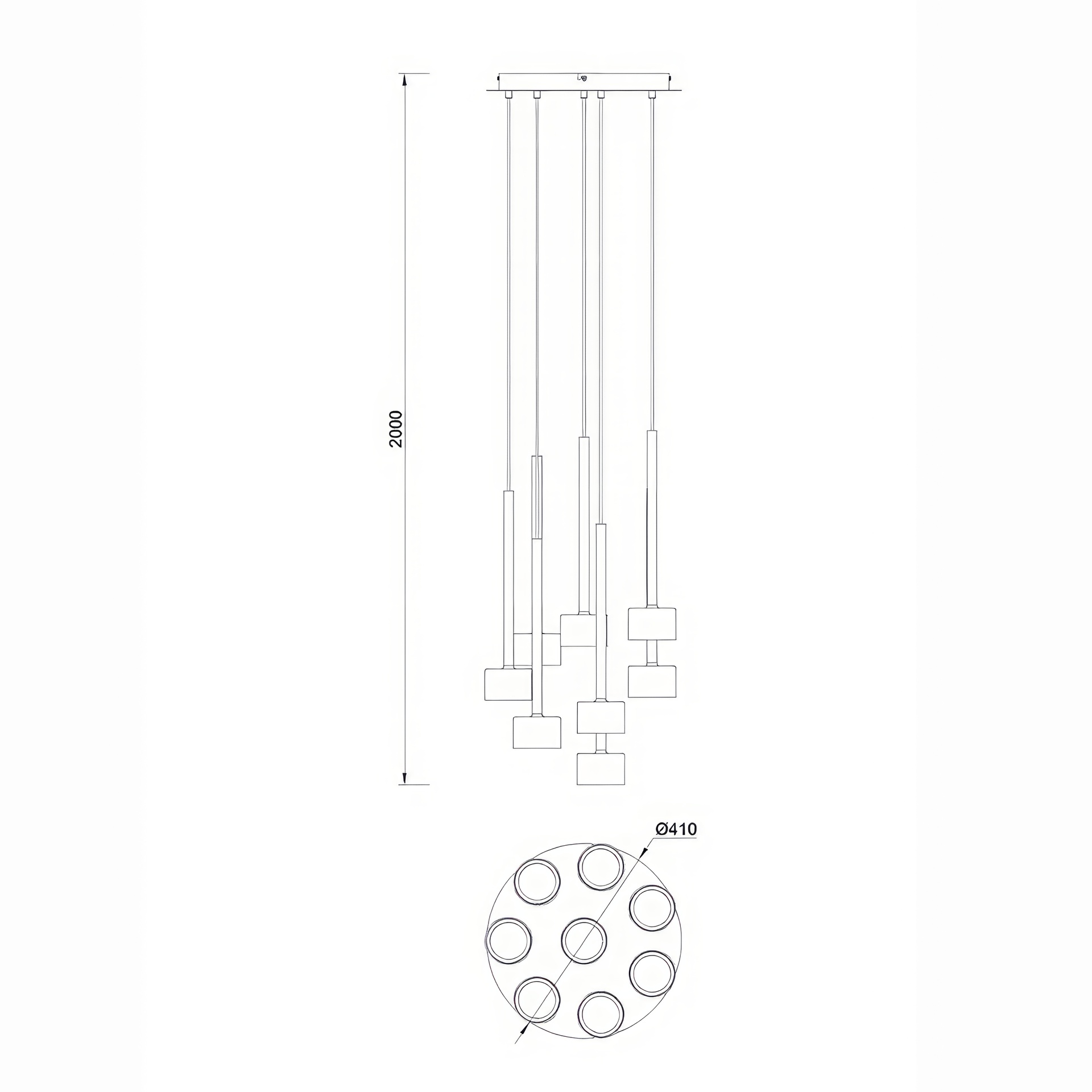 TONIC * PENDANT 8L CICULAR - GX53 - MULTICOLOR