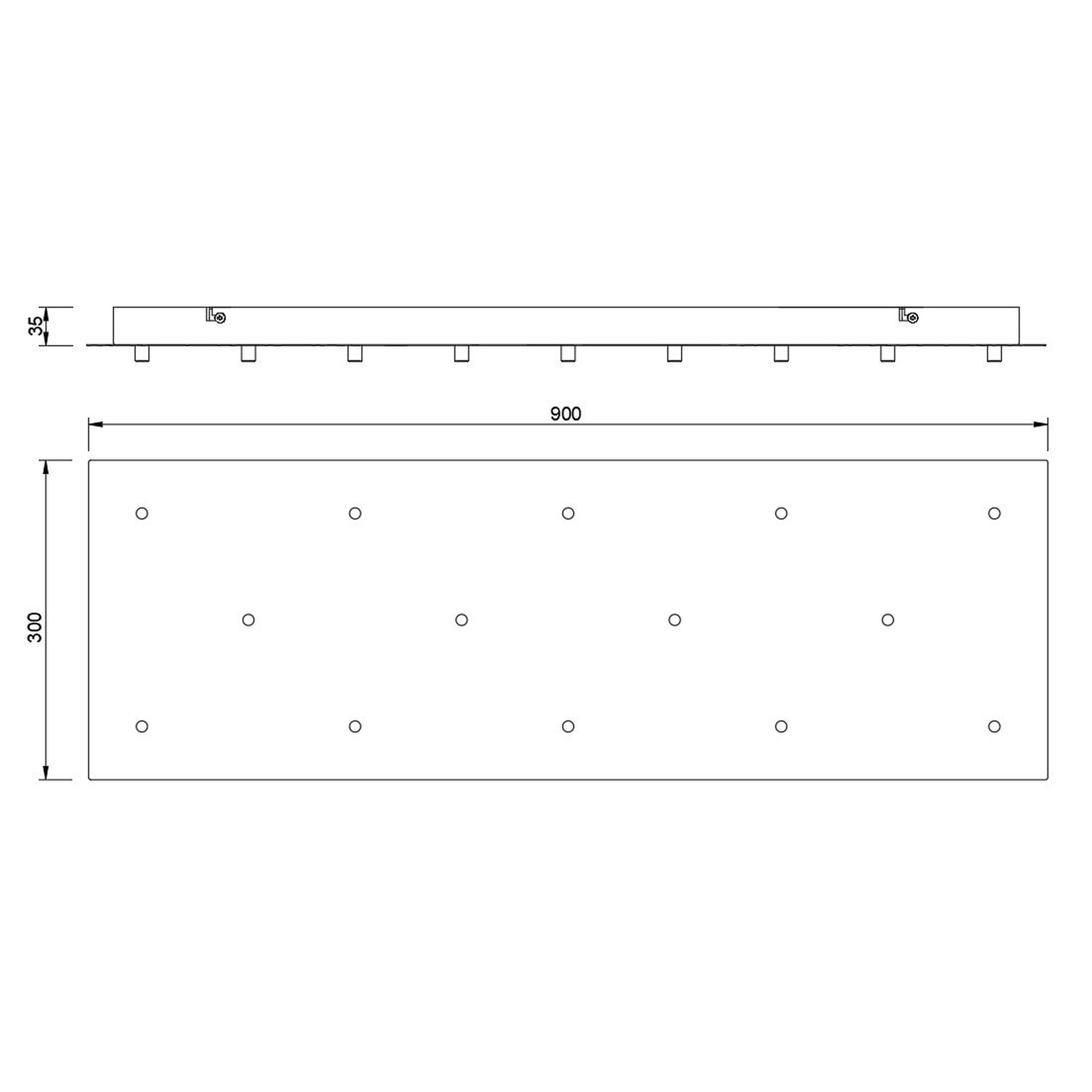 TONIC * RECTANGLE BASE - SANDY BLACK -  90 x 30 CM