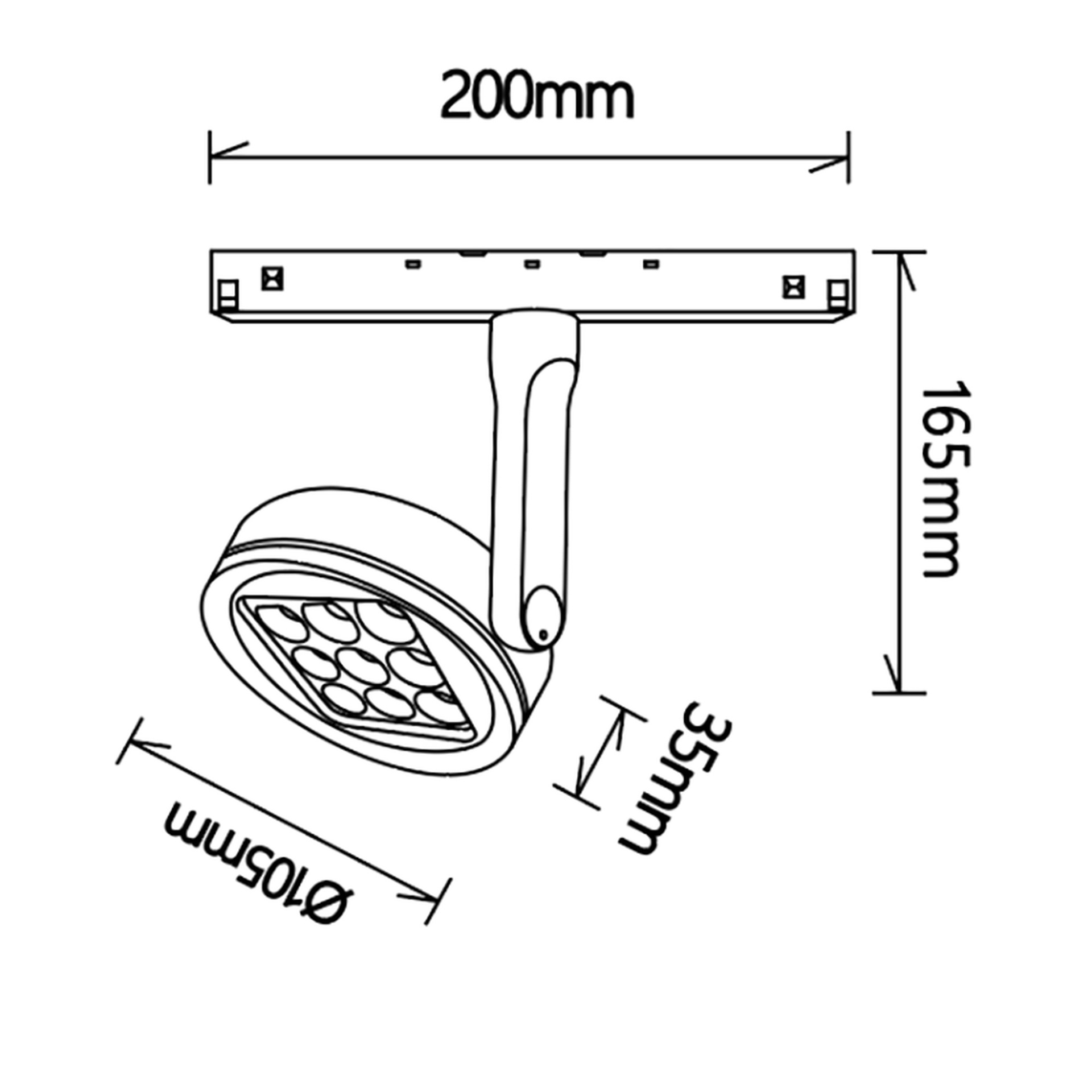 Luminarias Magneto · Magneto 48V · Black