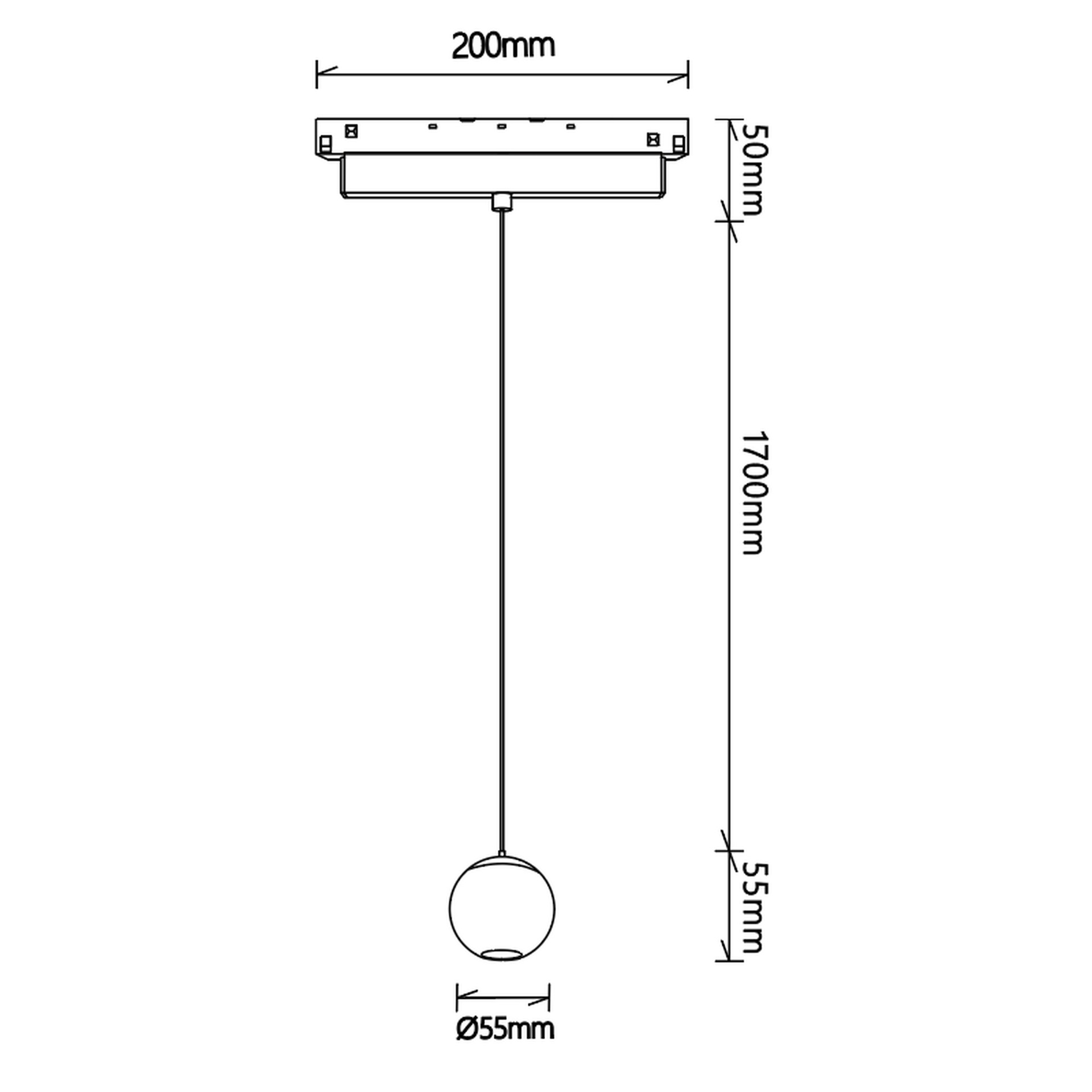 MAGNETO * SOSPESO PALLA 7W NERO/ORO 3000K TRIAC