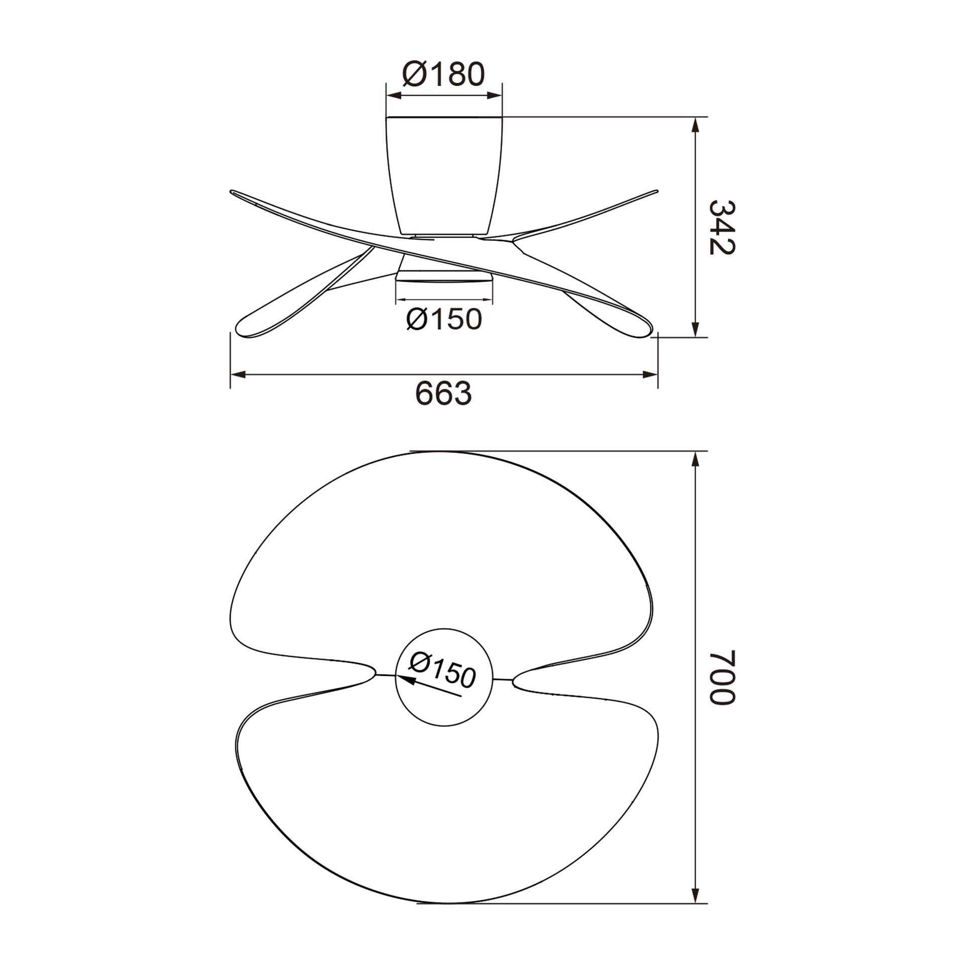 ONA * CEILING FAN  - WHITE-WOOD