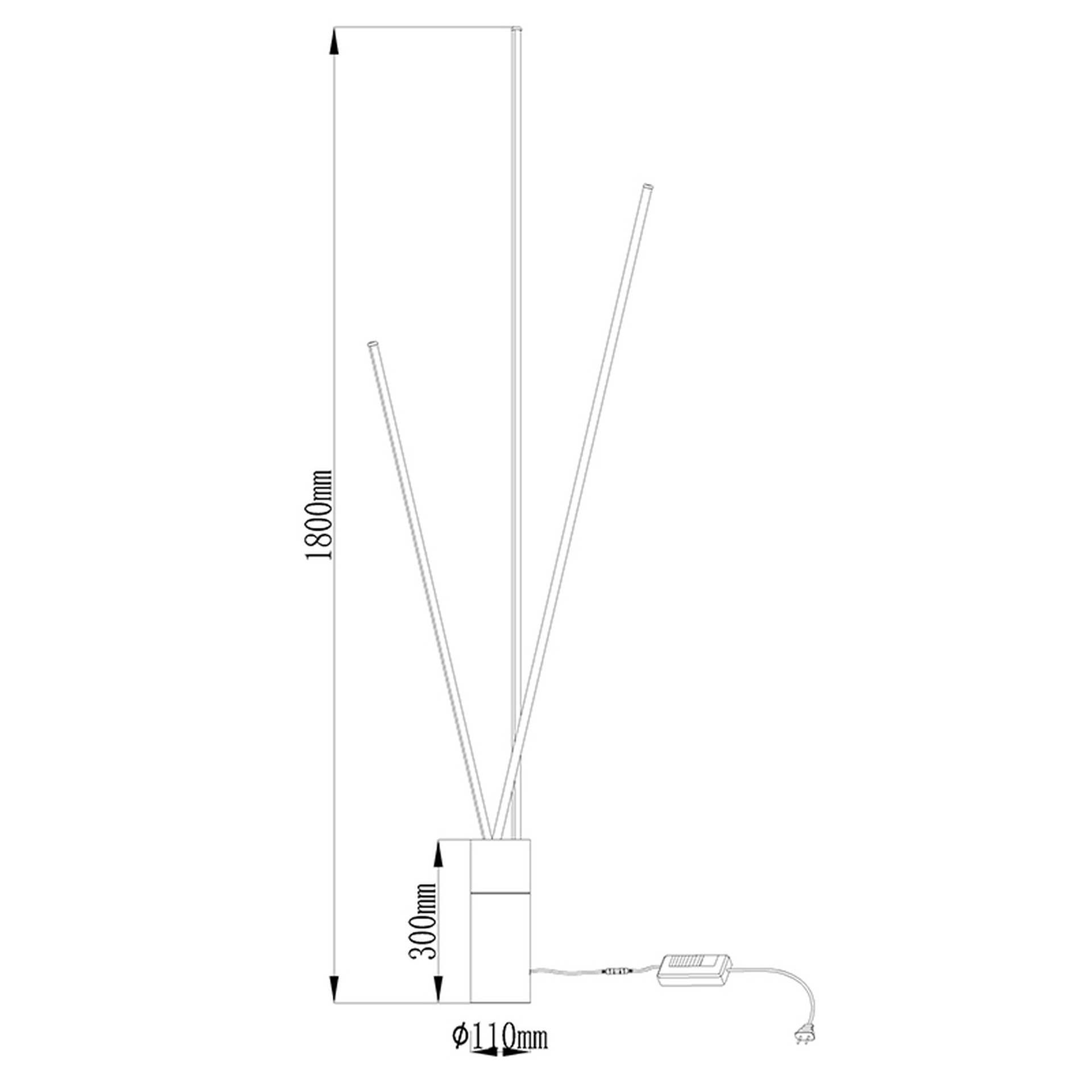 VERTICAL * PIANTANA LED NERO