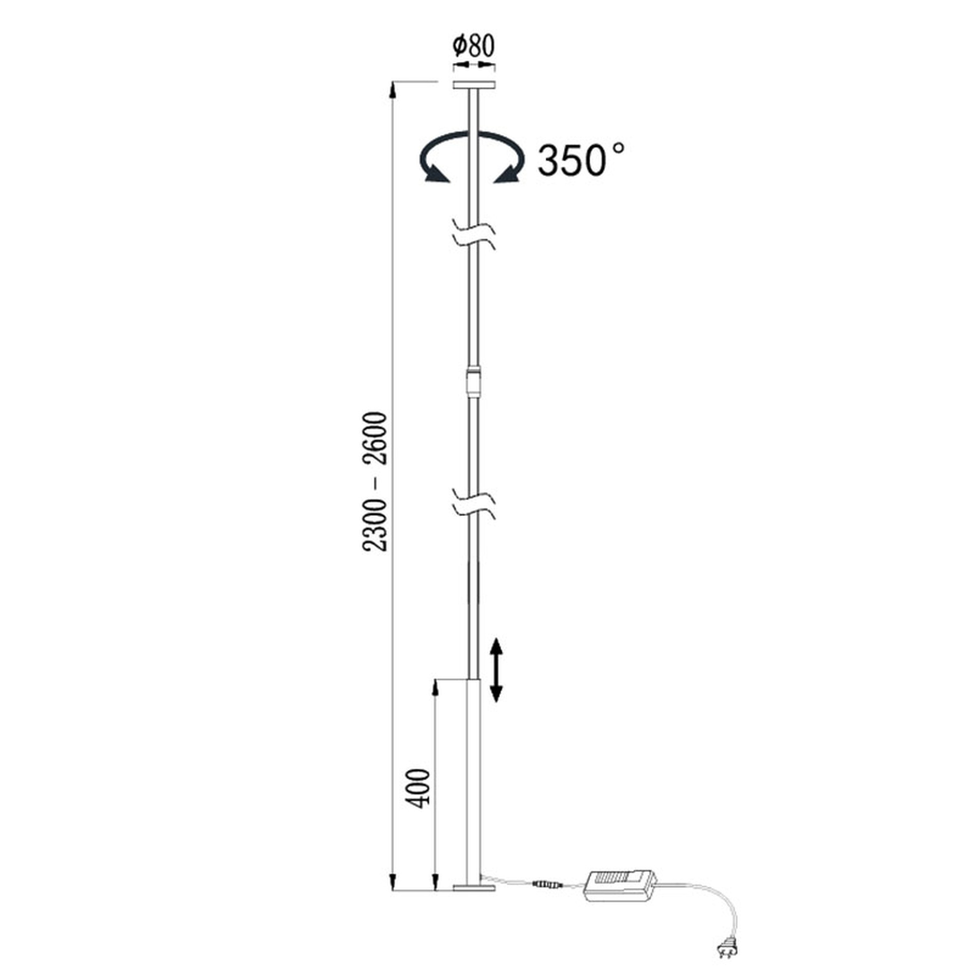 VERTICAL * PIANTANA LED NERO