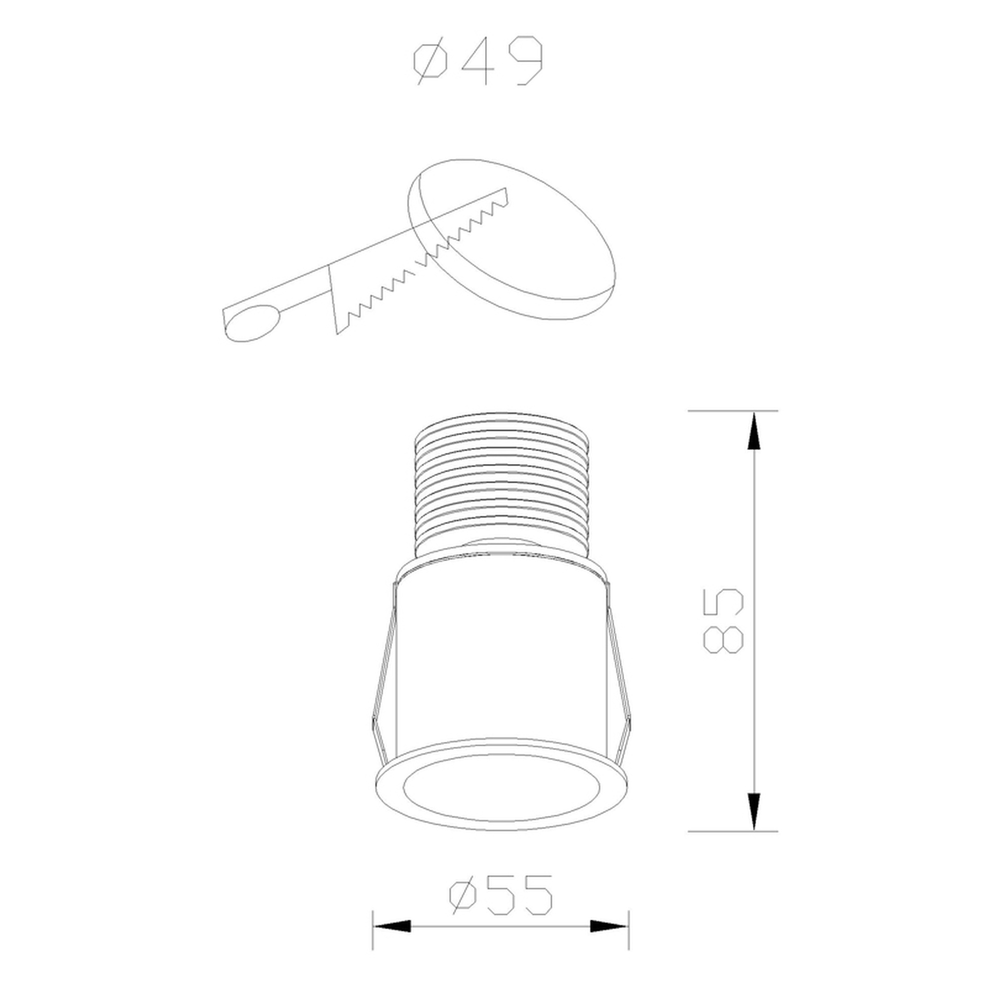 GUINCHO * MINI RECESSED LED 5W  3000K WHITE