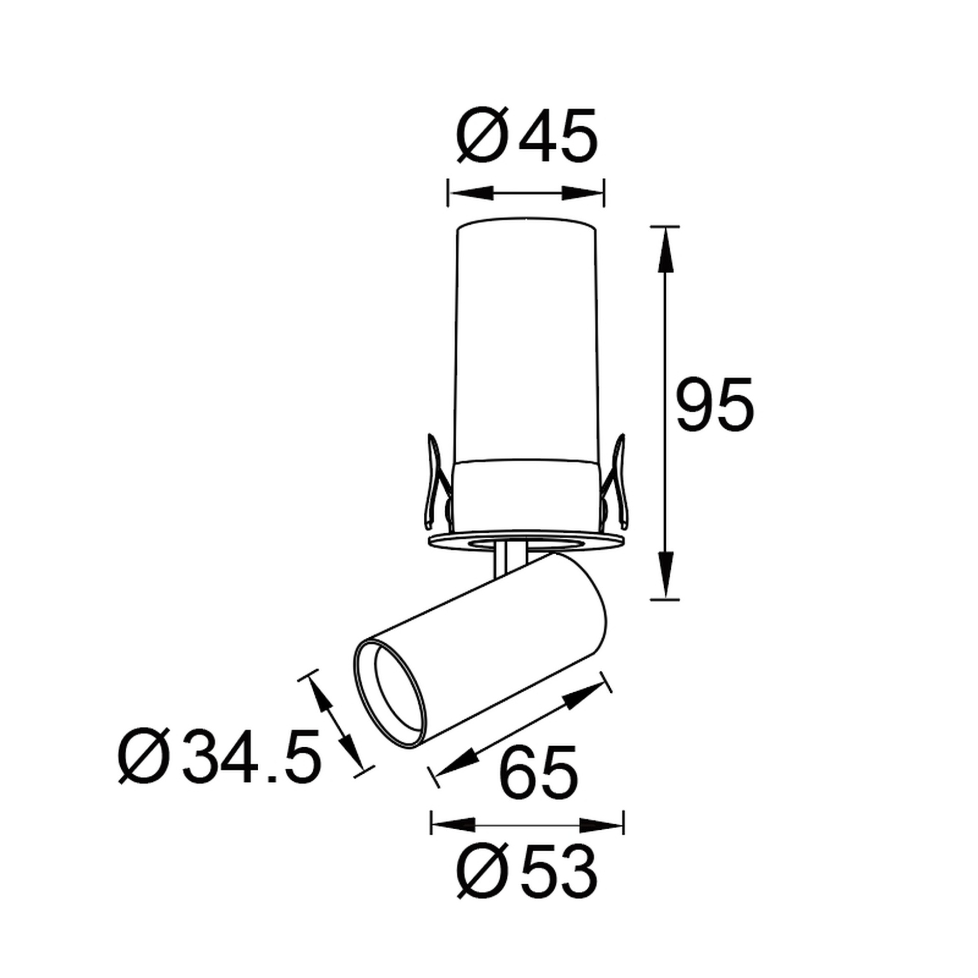 GARDA Mini * FARETTO DA INCASSO 7W 2700K NERO