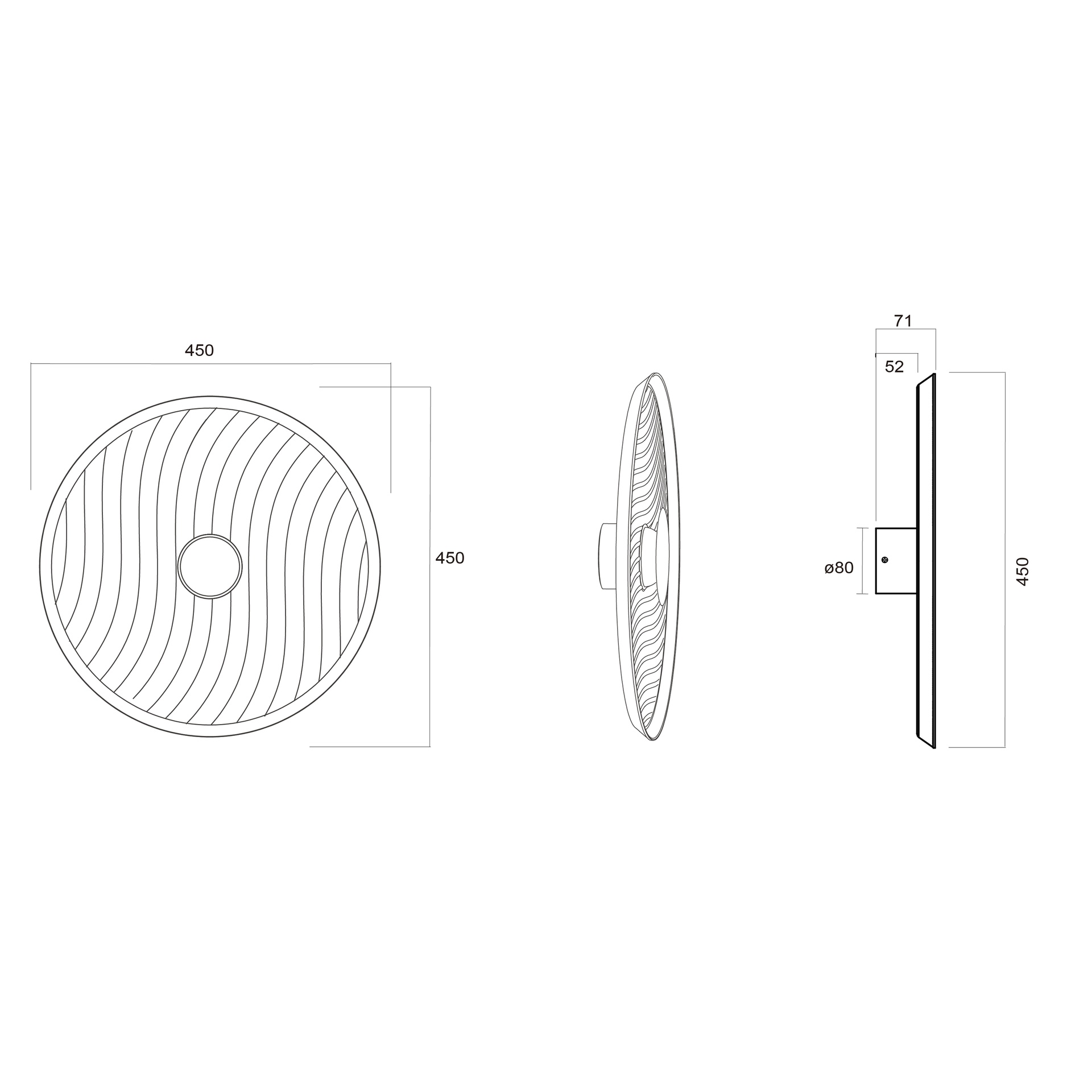 ACUSTIC * LED Wall Light 5W - 45 cm - Brown