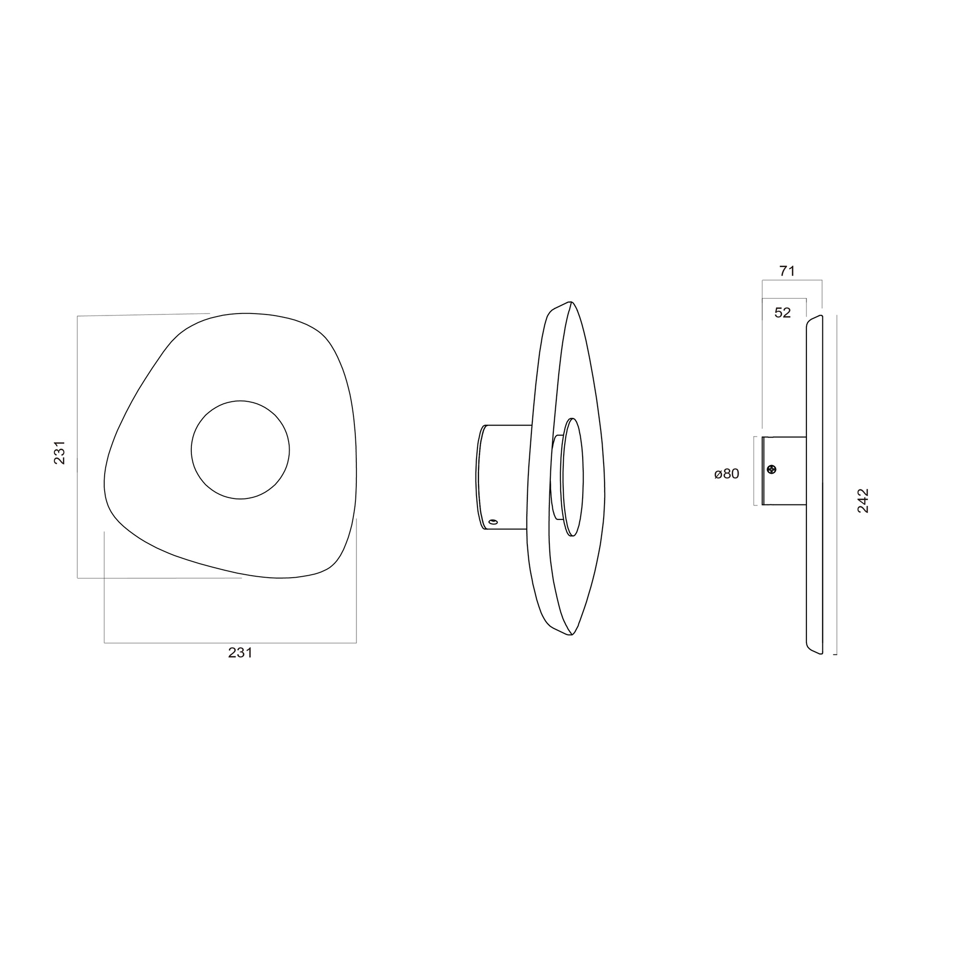 ACUSTIC * LED Wall Light 5W - 26 cm - Brown