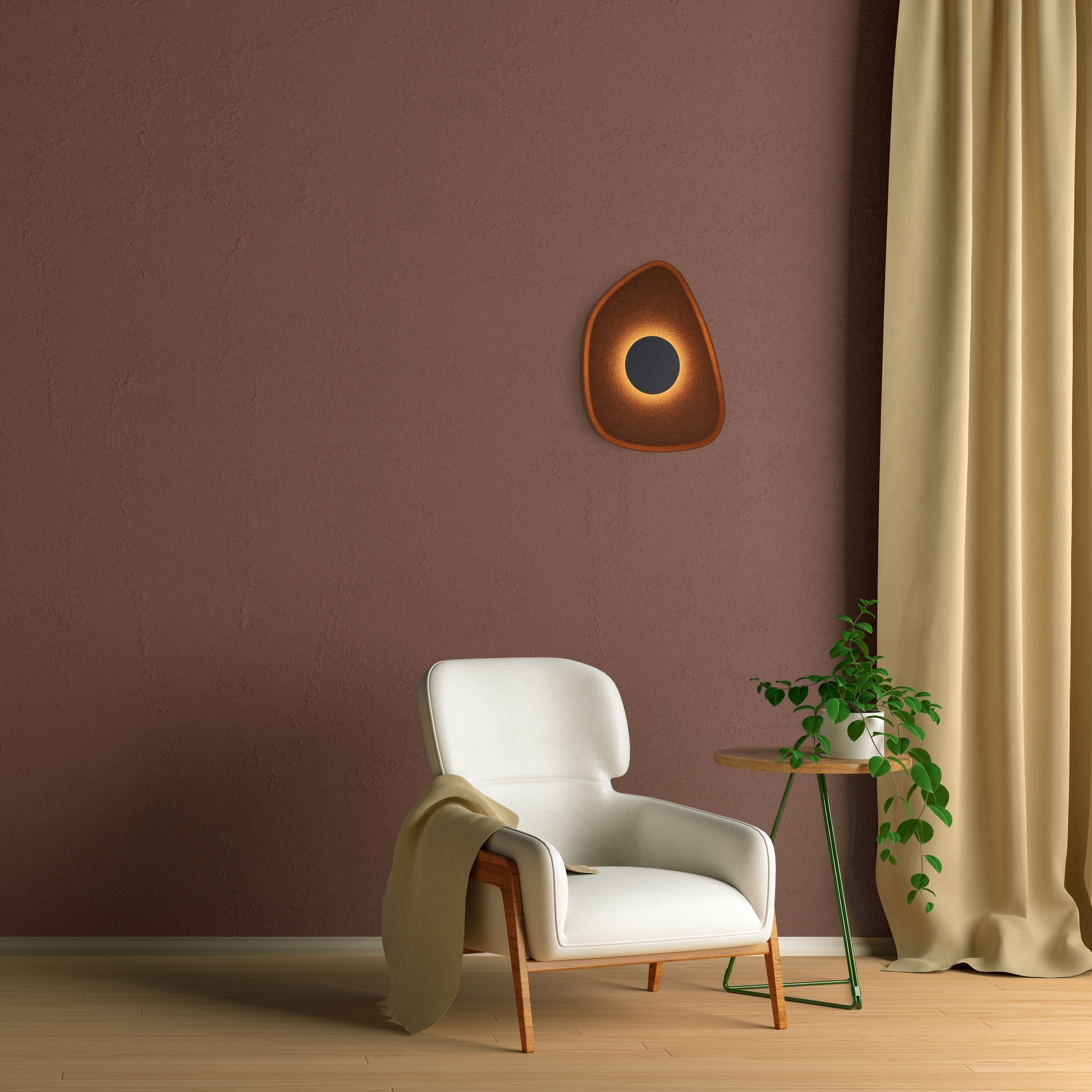 ACUSTIC * LED Wall Light 5W - 30 cm - Brown
