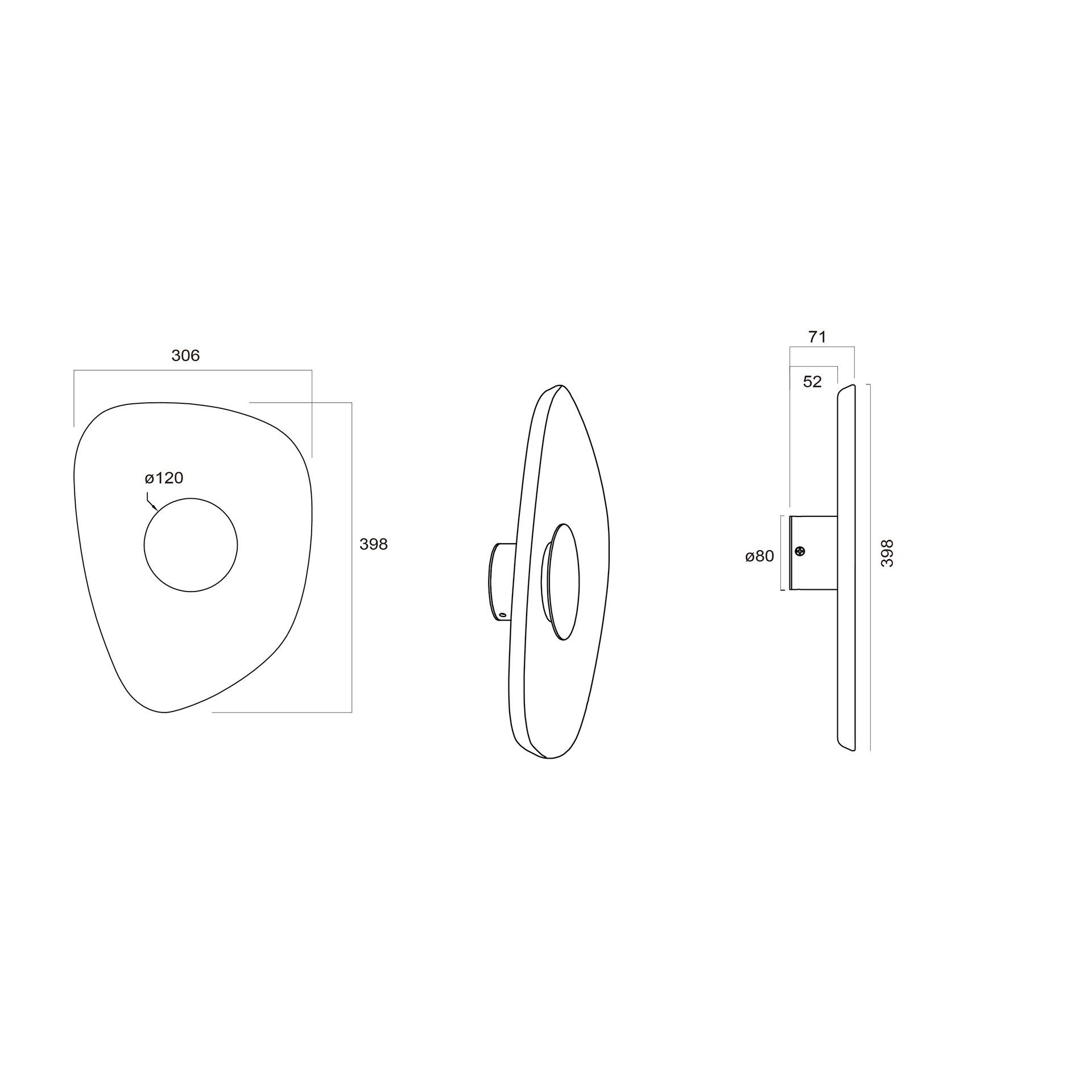 ACUSTIC * LED Wall Light 5W - 30 cm - Brown
