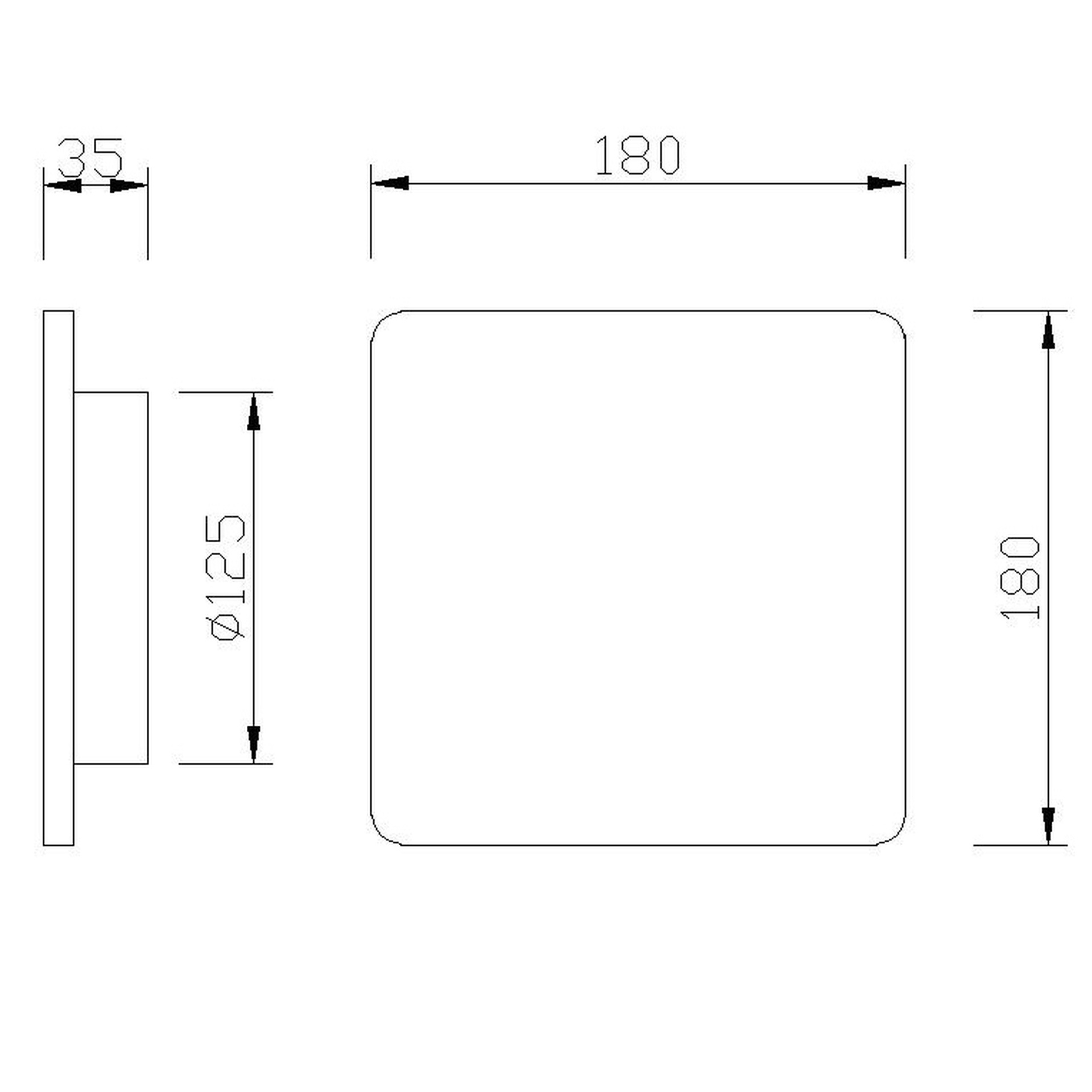***OFER/DES*** BORA BORA * LED SQUARE WALL LAMP SILVER - 12W 3000K