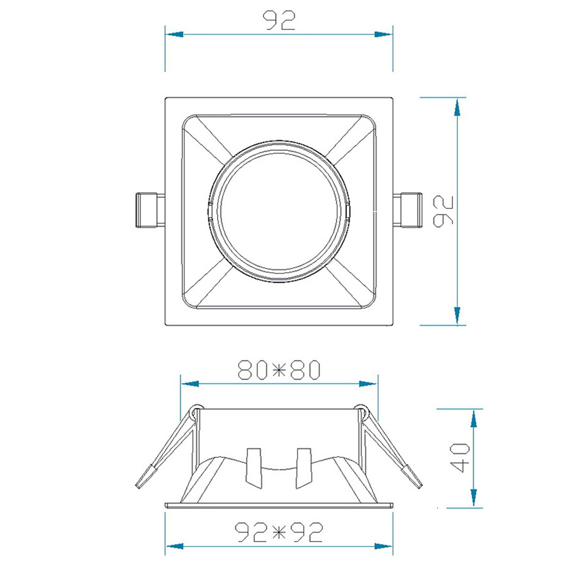COMFORT GU10 * RECESSED (SQUARE)  SILVER