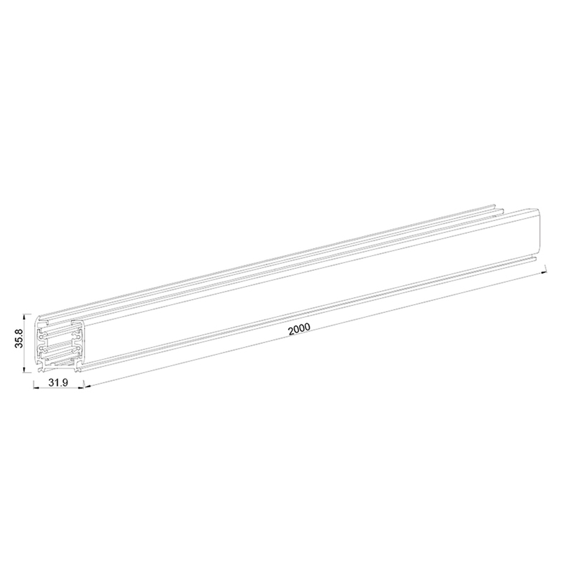 Linear Lamp TRI Type 2 BLACK